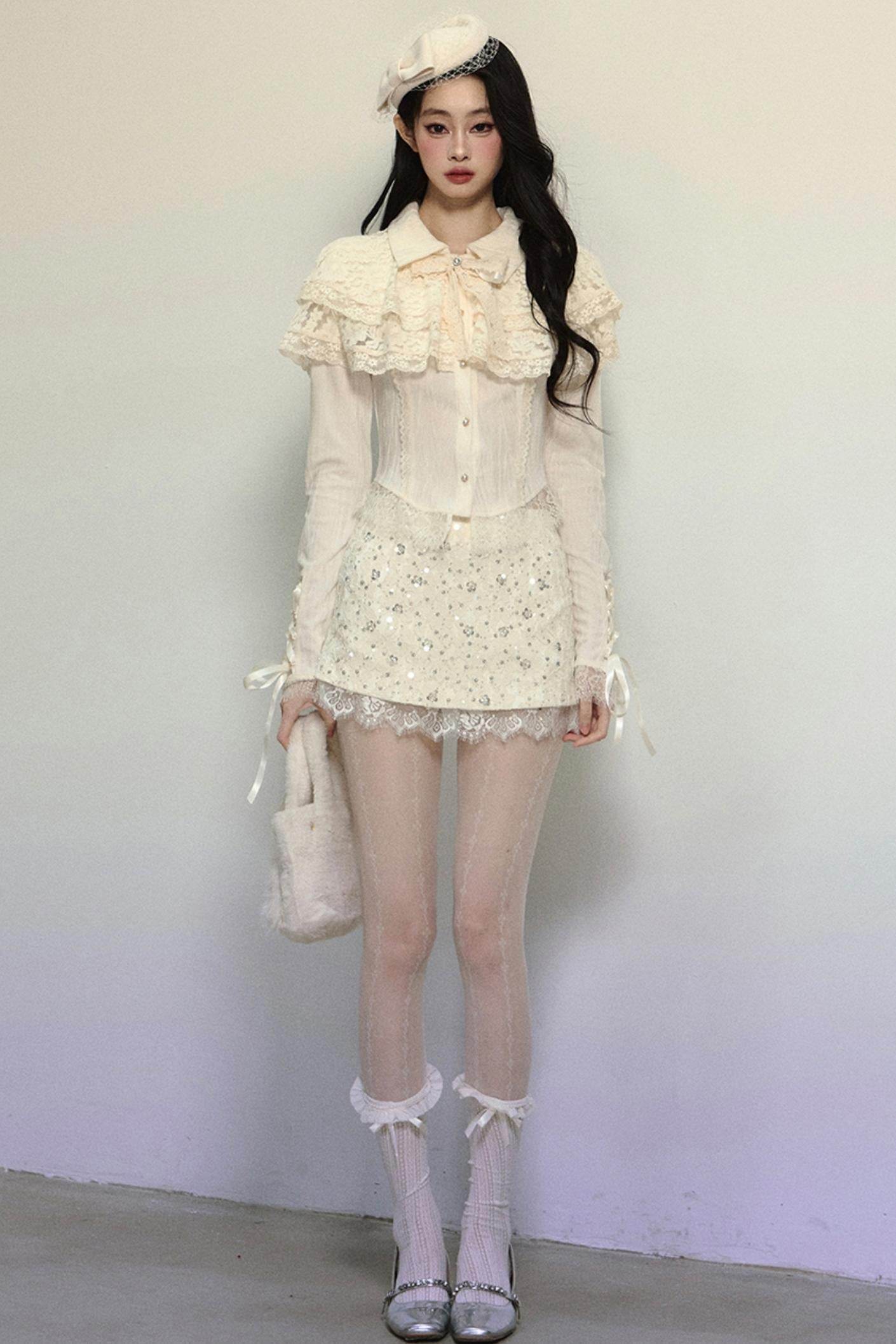 French Lace Long-Sleeve Top - My Store
