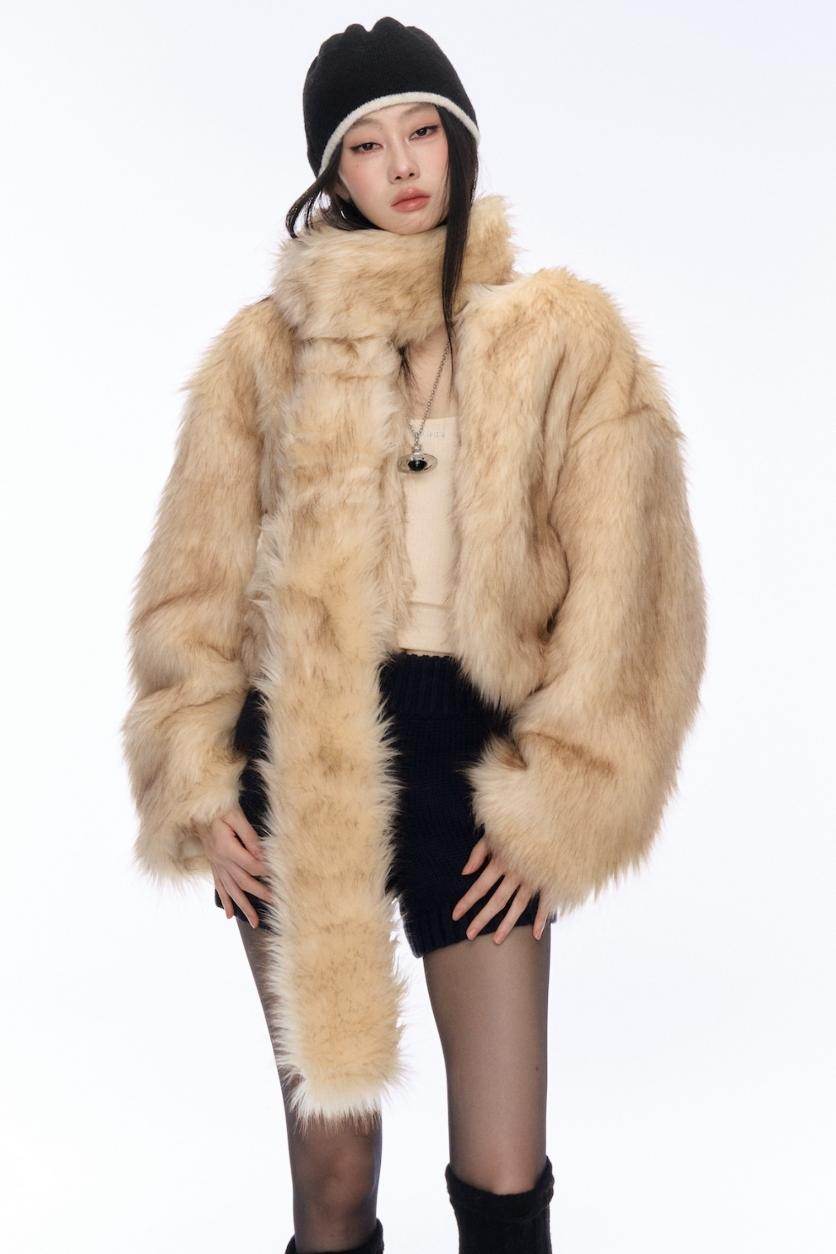 Contrast Jacket & Scarf - My Store
