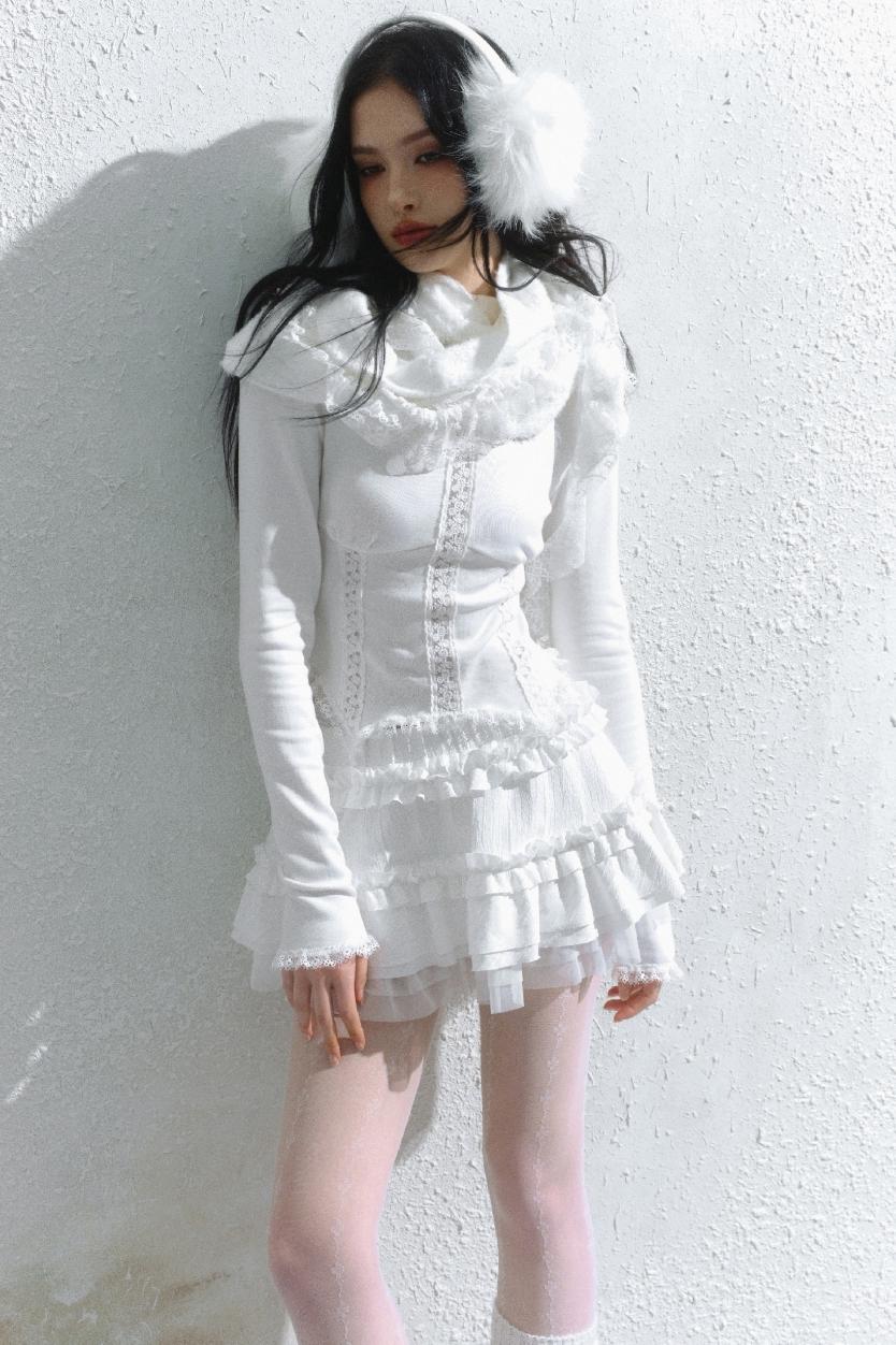 Lace Inner Layer Long Sleeve Top