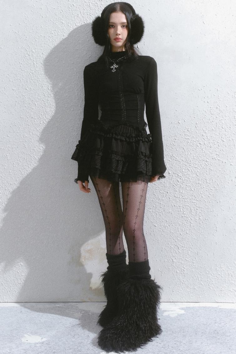 Lace Inner Layer Long Sleeve Top