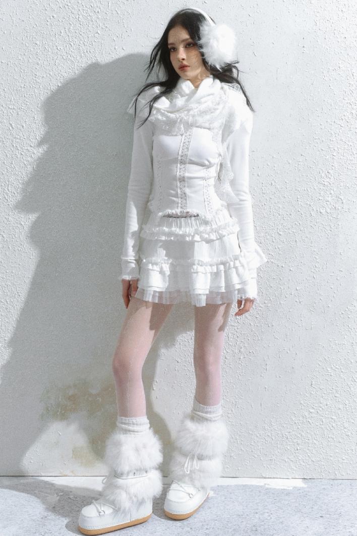 Lace Inner Layer Long Sleeve Top