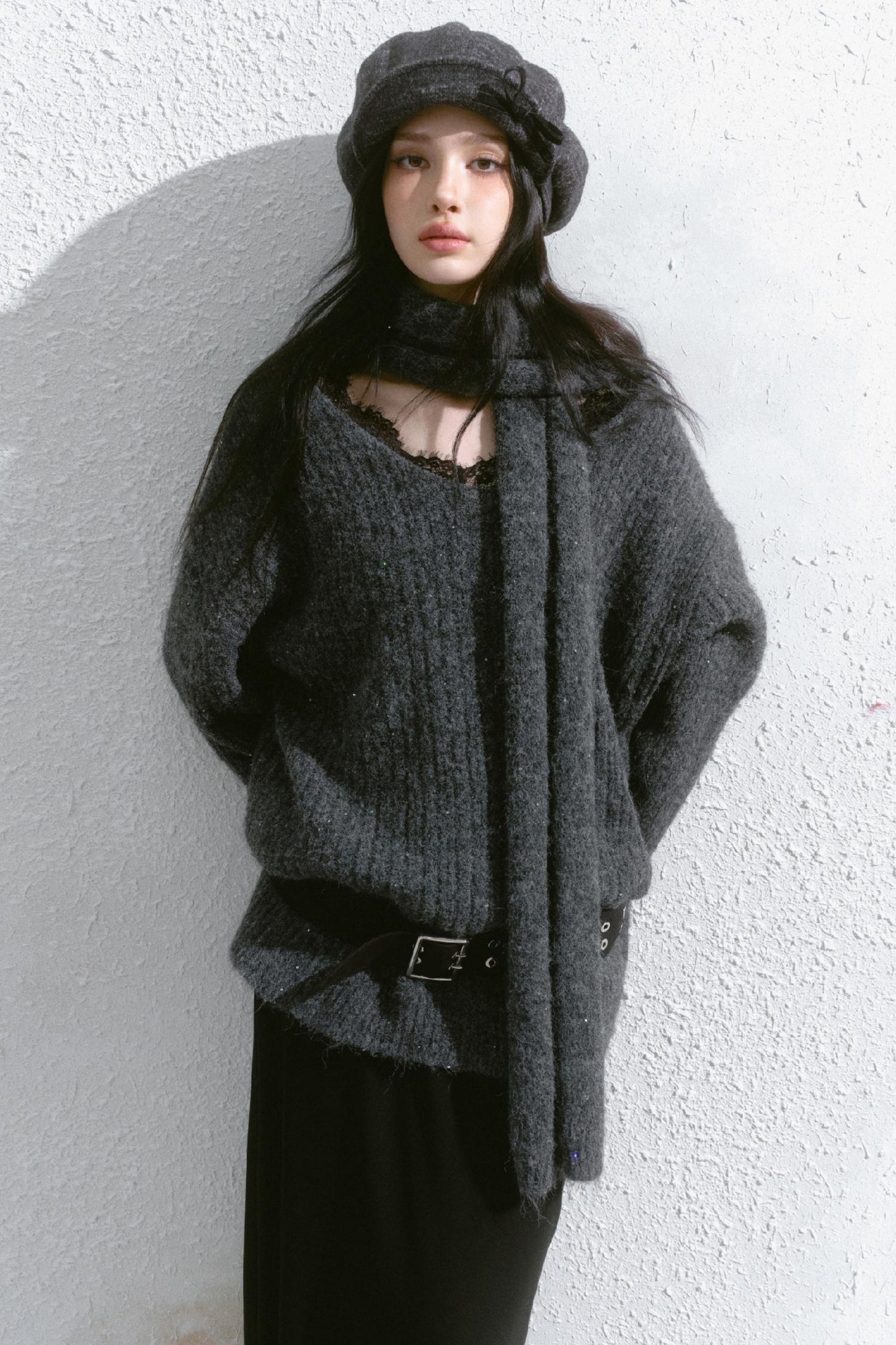 V-Neck Loose Knit Sweater