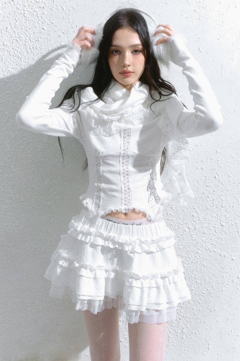 Lace Inner Layer Long Sleeve Top