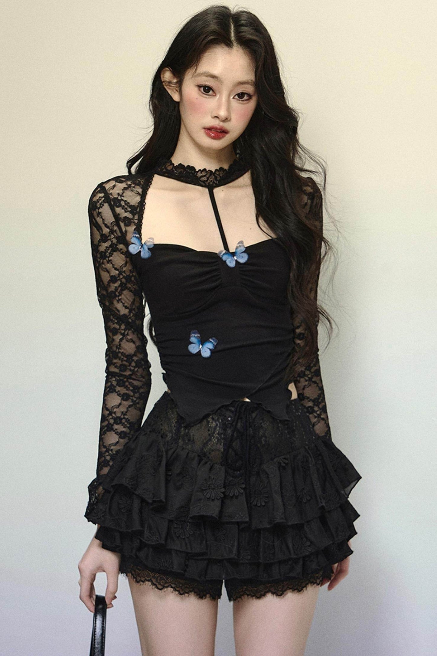 High-Waisted Jacquard Short Skirt - My Store