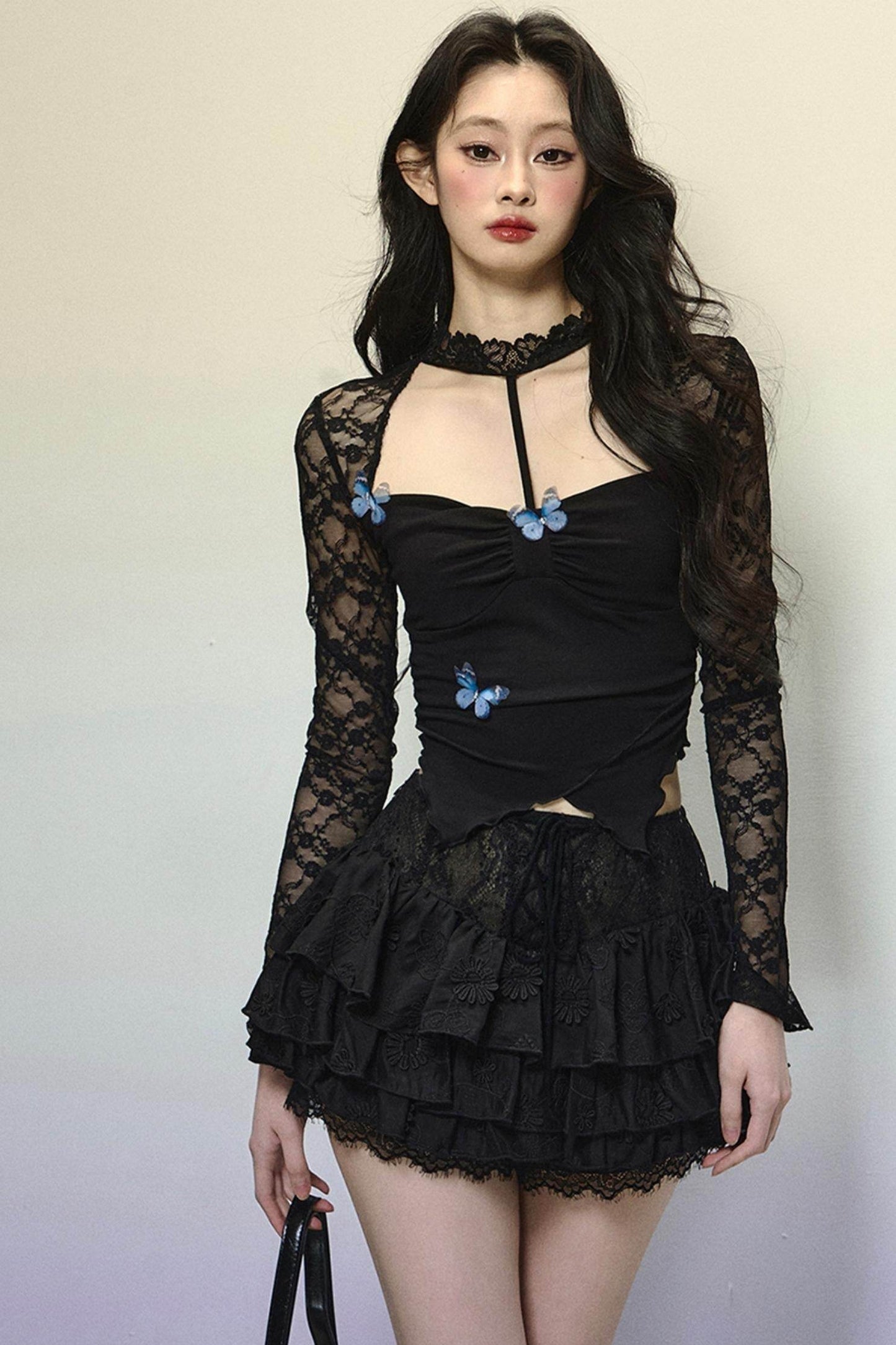 Butterfly Lace Long-Sleeve Top - My Store