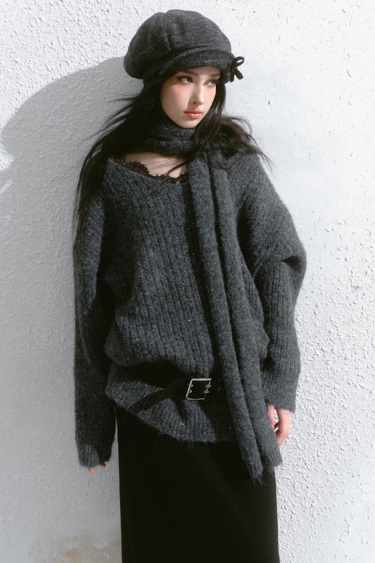 V-Neck Loose Knit Sweater