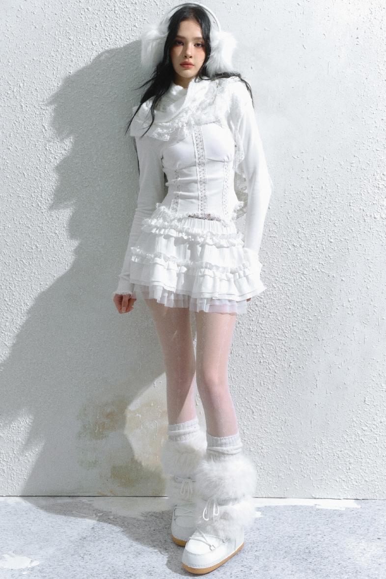 Lace Inner Layer Long Sleeve Top