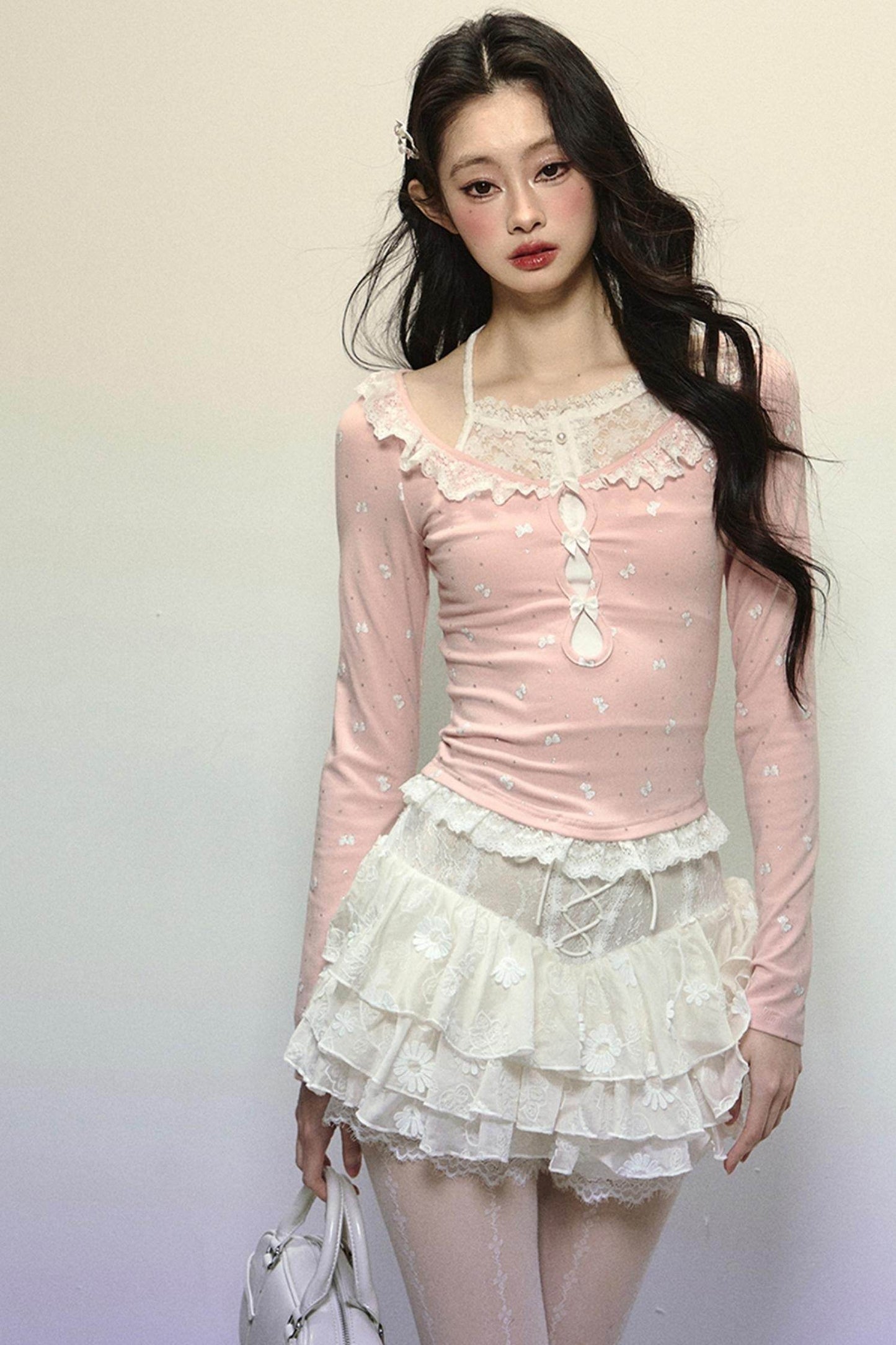 Slim Fit Patchwork Long Sleeve Top - My Store