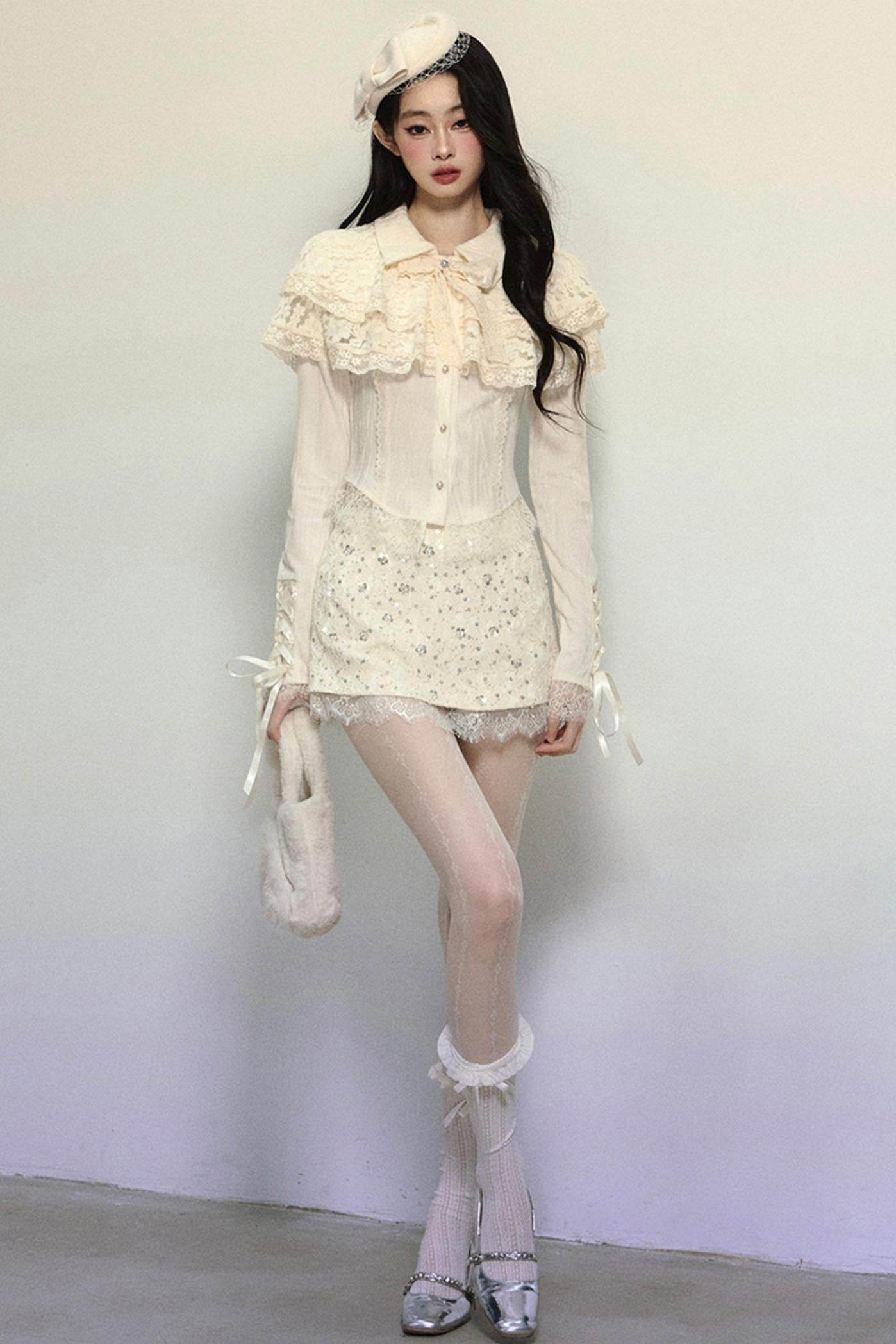 French Lace Long-Sleeve Top - My Store