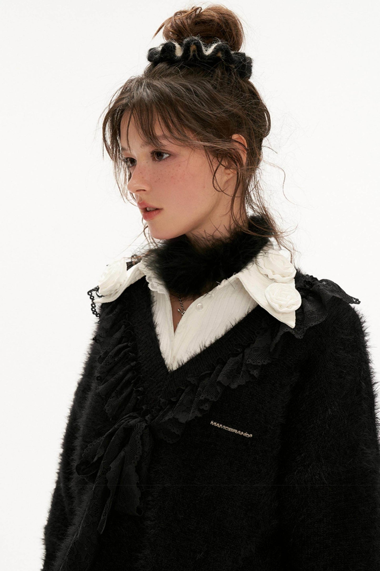 Stylish Bow Detail V-Neck Sweater - My Store