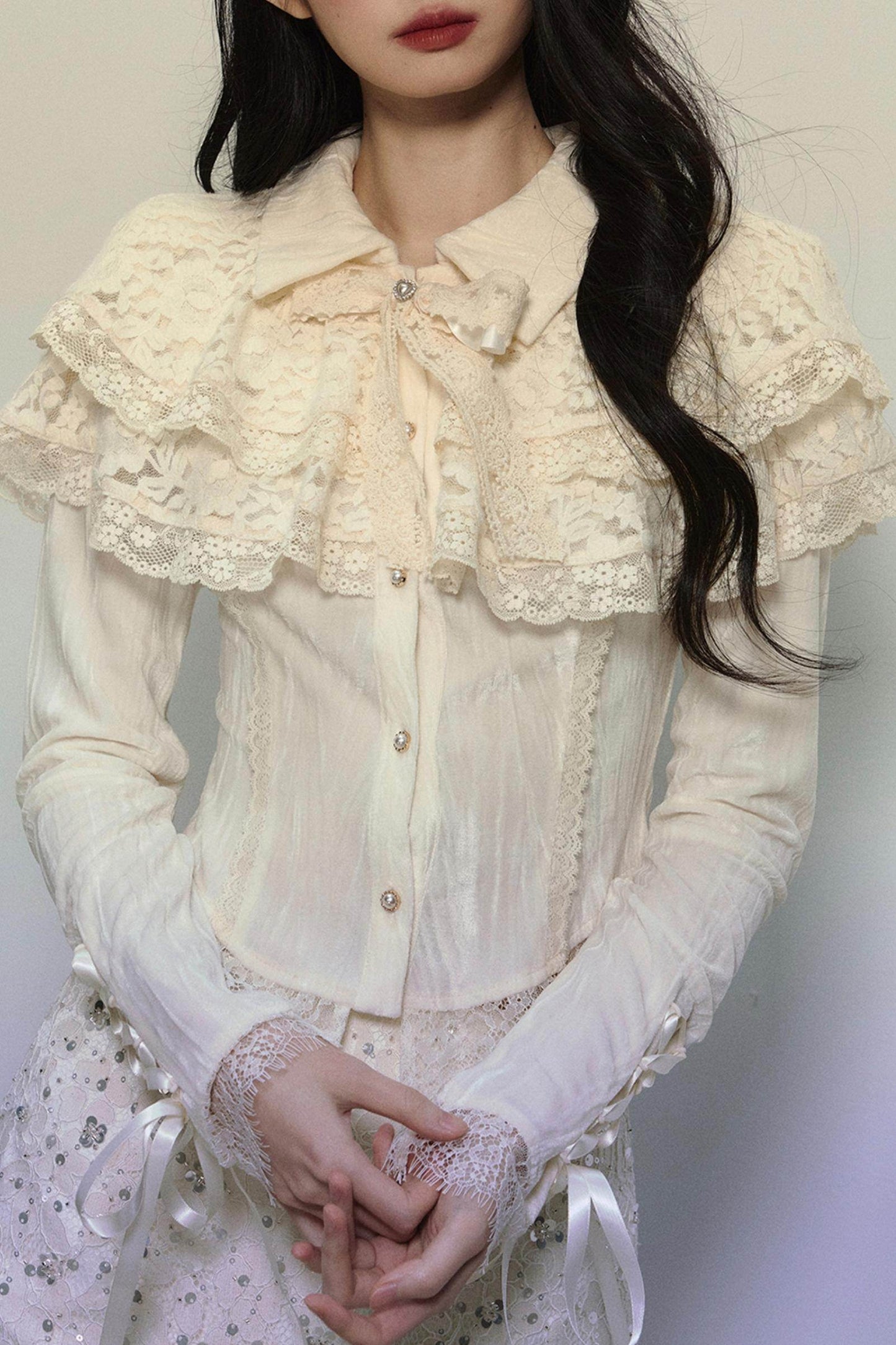 French Lace Long-Sleeve Top - My Store