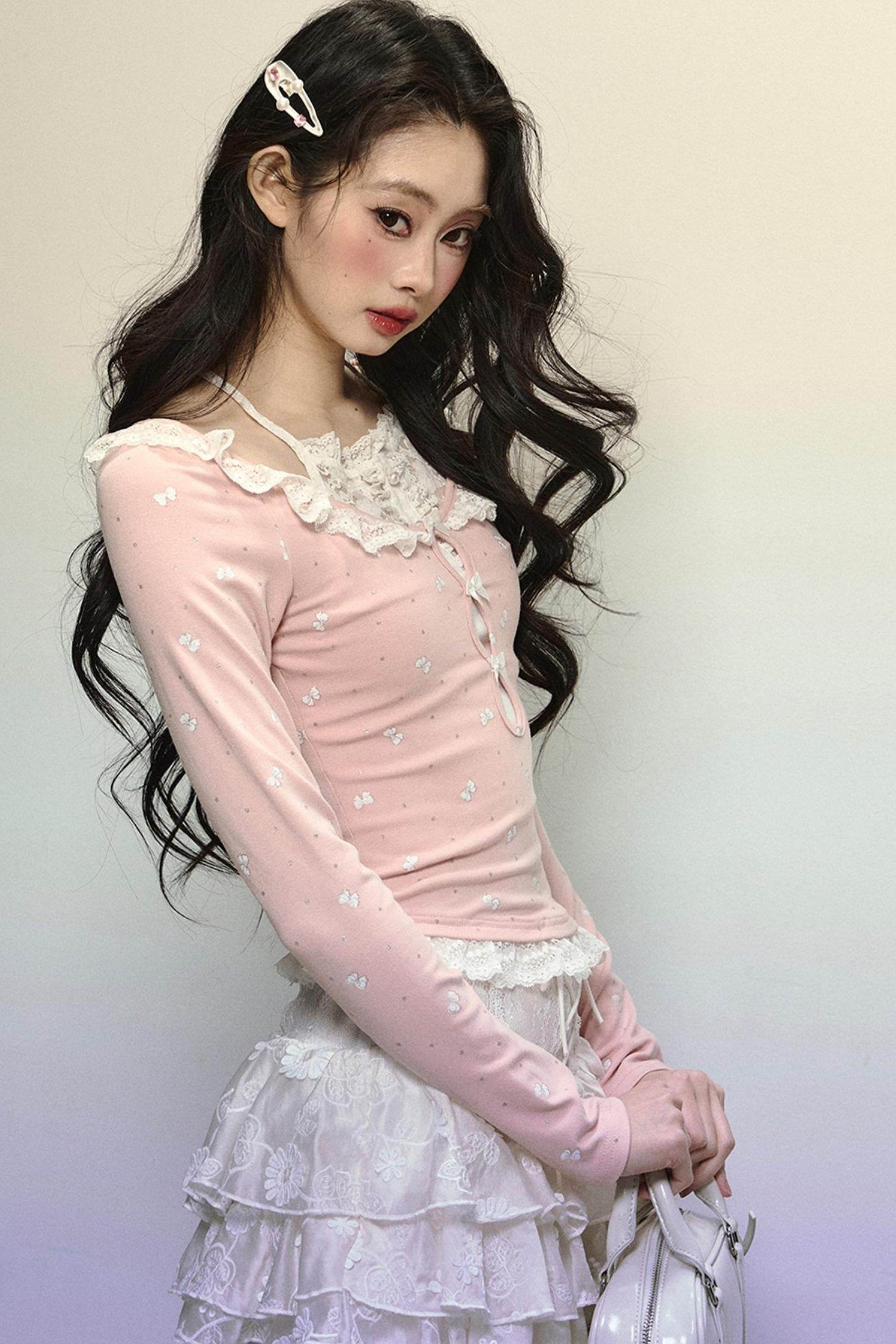 Slim Fit Patchwork Long Sleeve Top - My Store