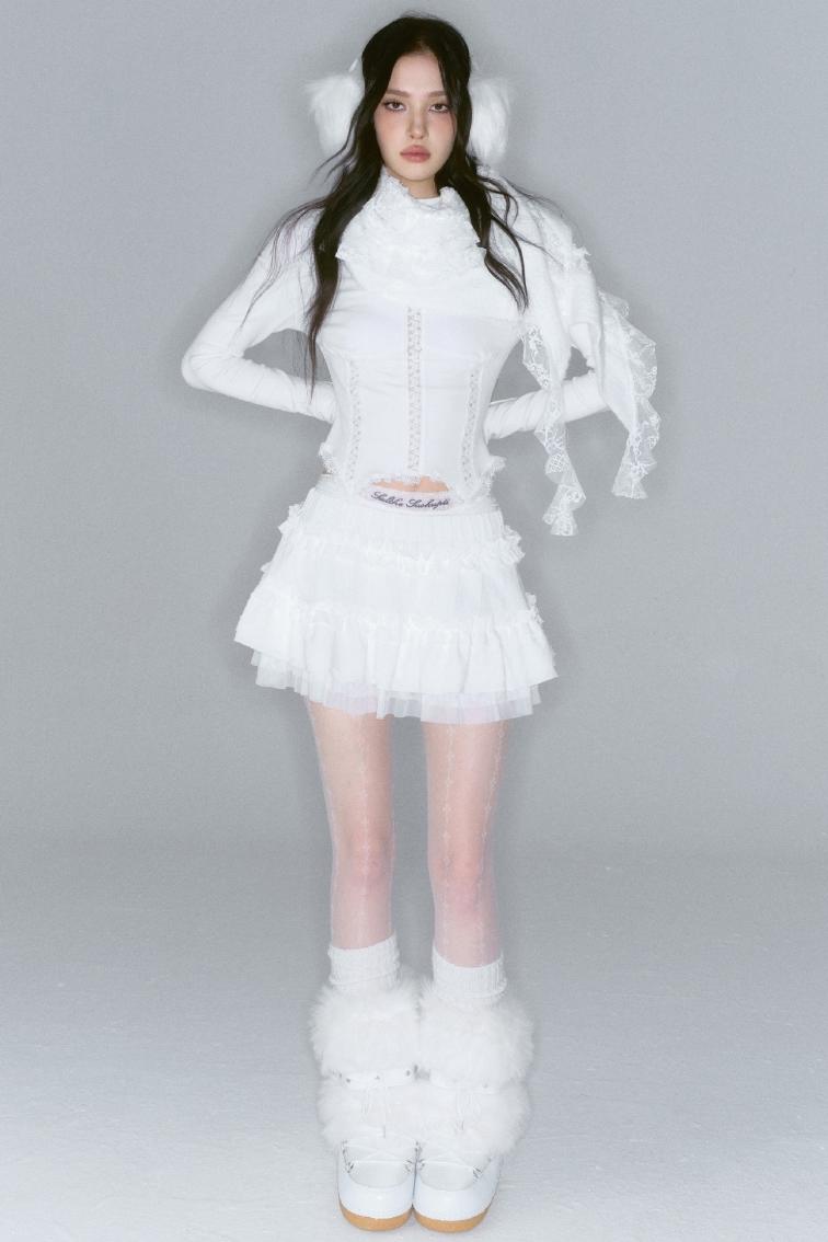 Lace Inner Layer Long Sleeve Top