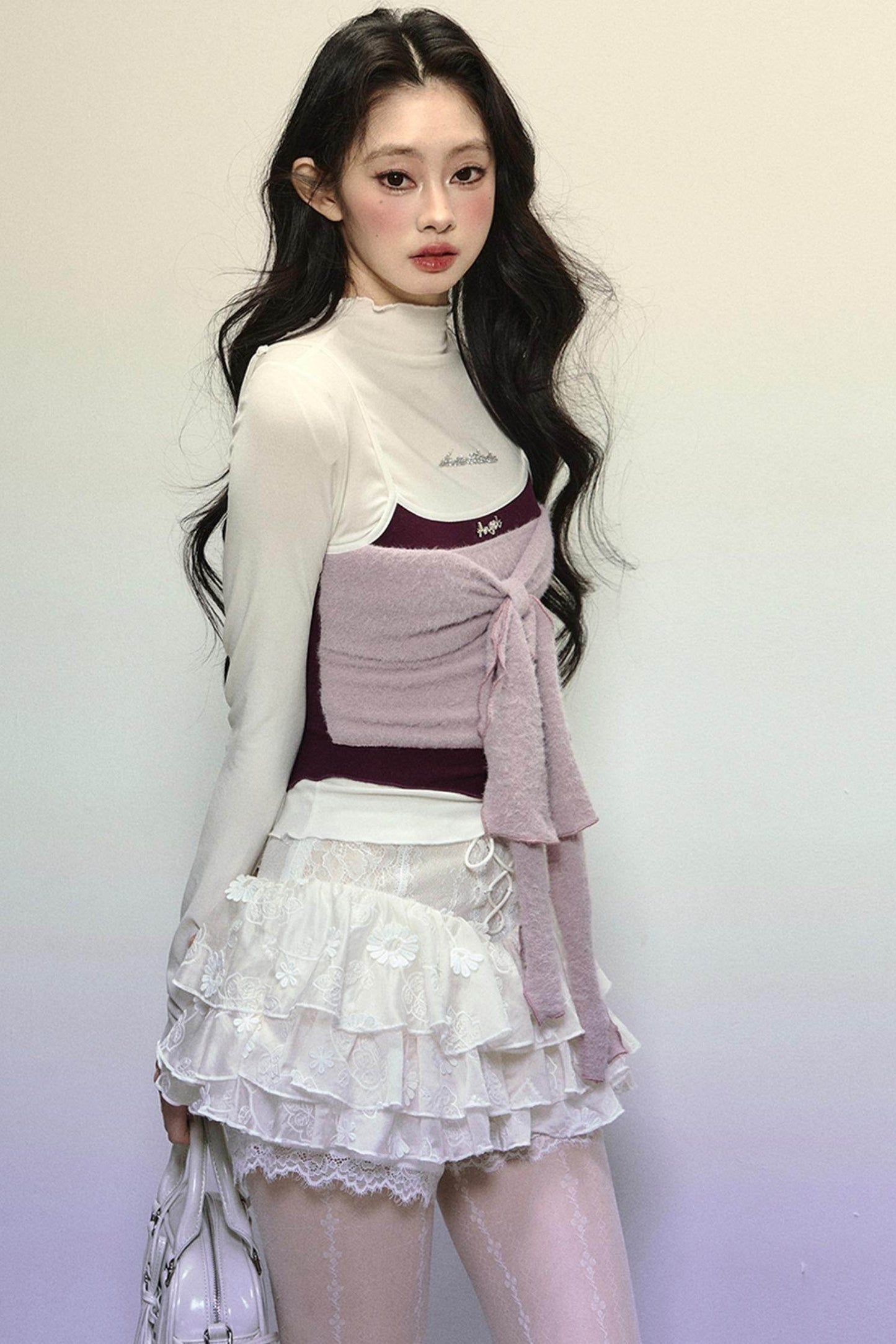 High-Waisted Jacquard Short Skirt - My Store
