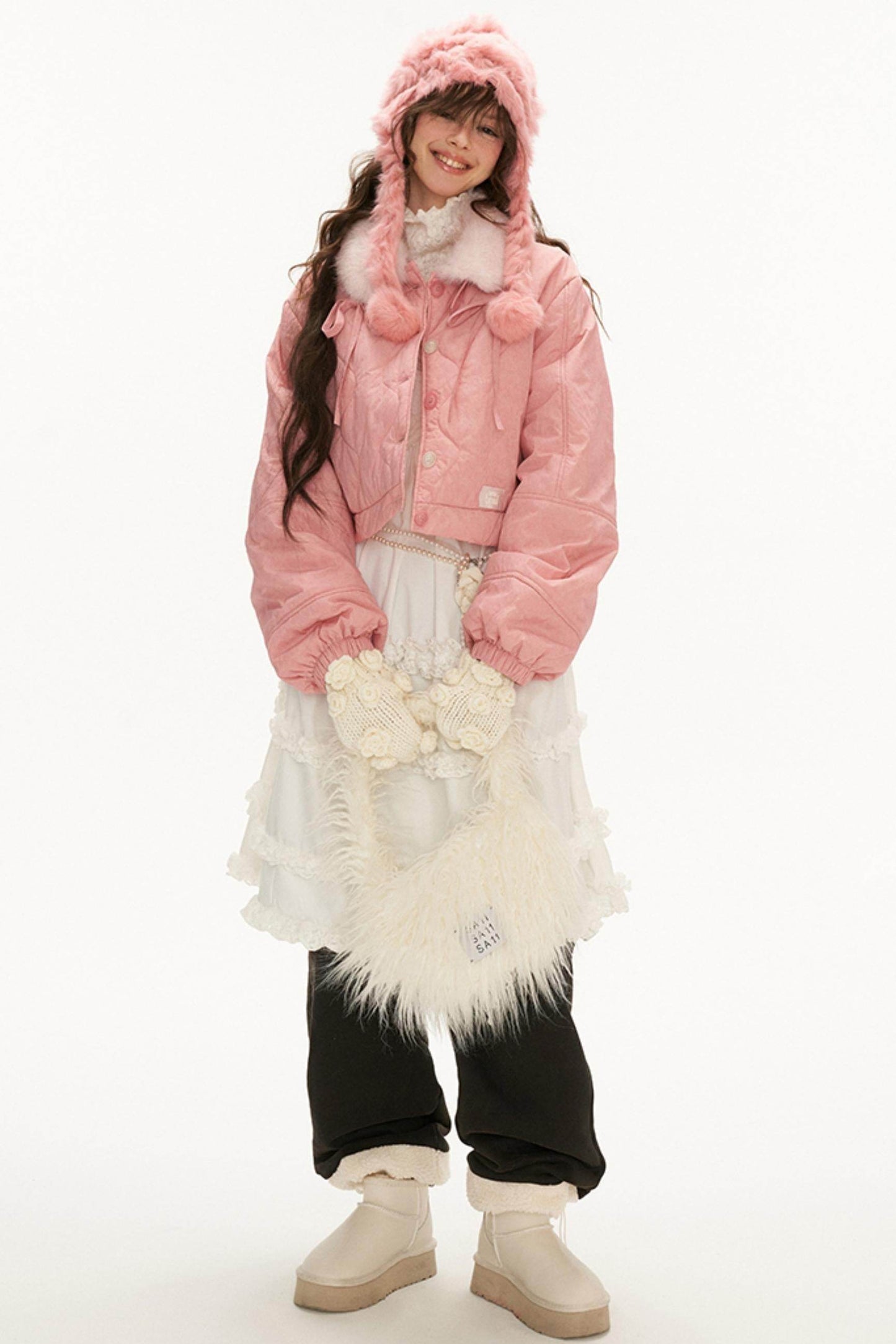 Bow Detail Winter Short Jacket - My Store
