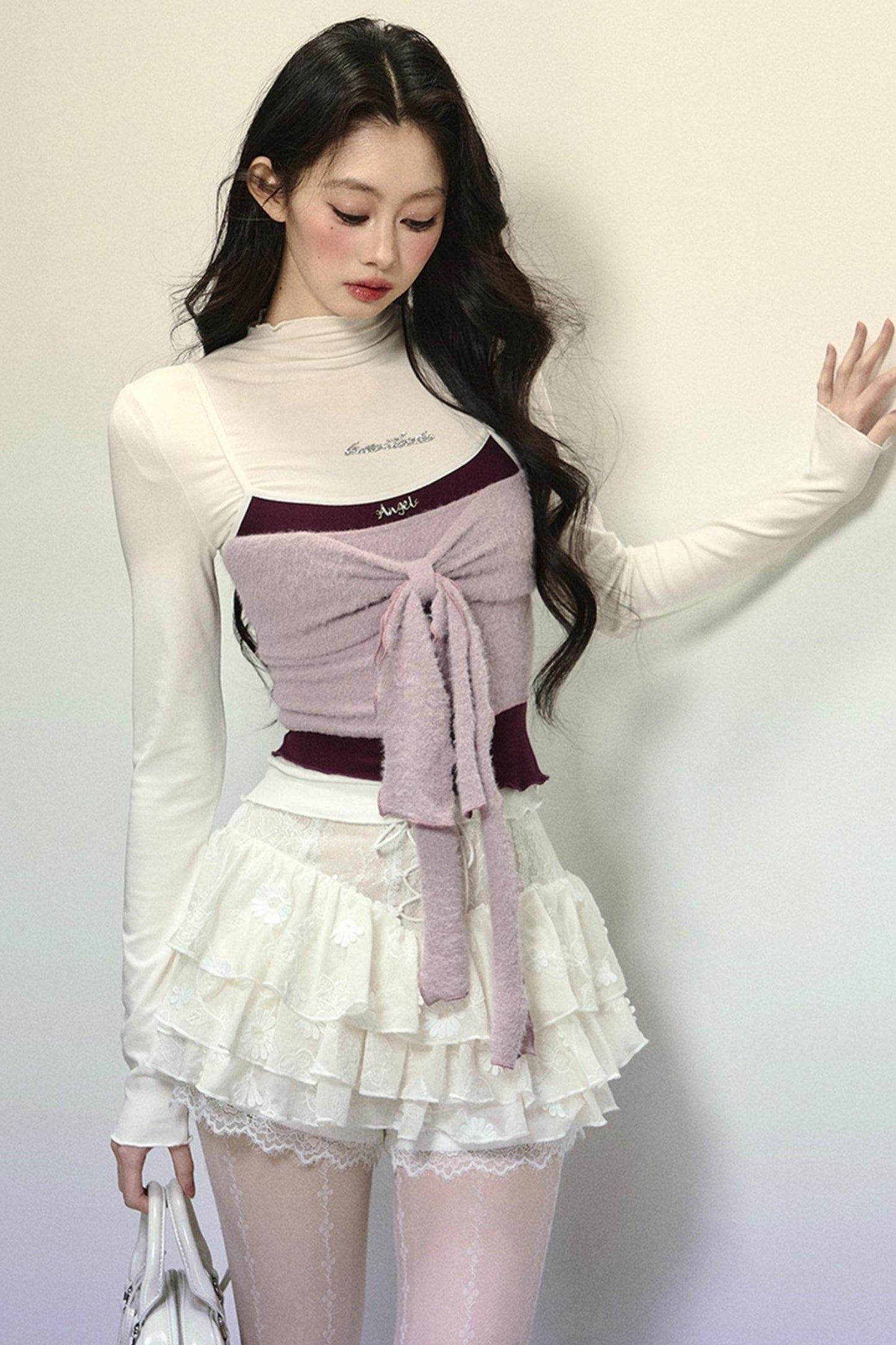 High-Waisted Jacquard Short Skirt - My Store