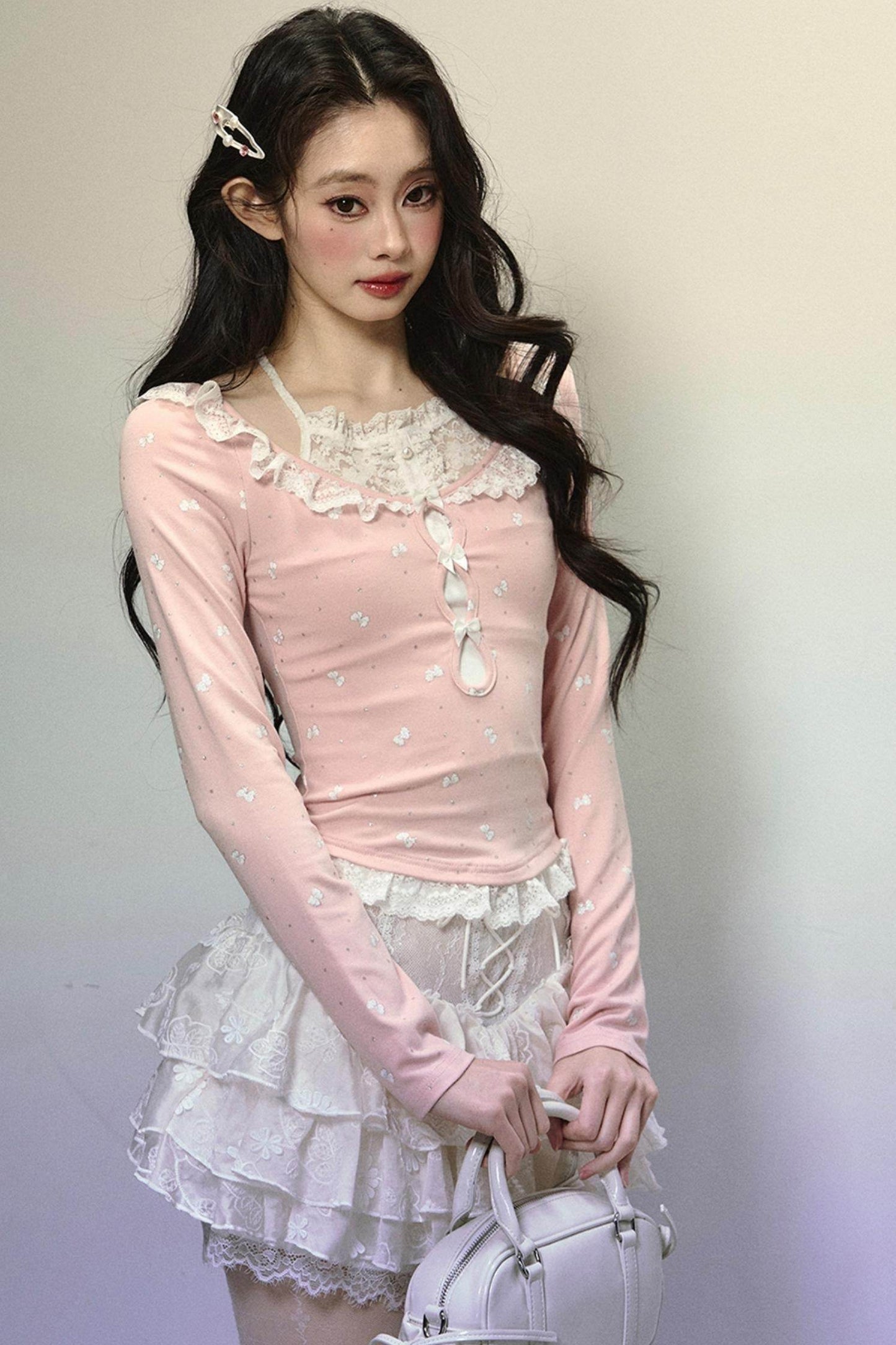 Slim Fit Patchwork Long Sleeve Top - My Store