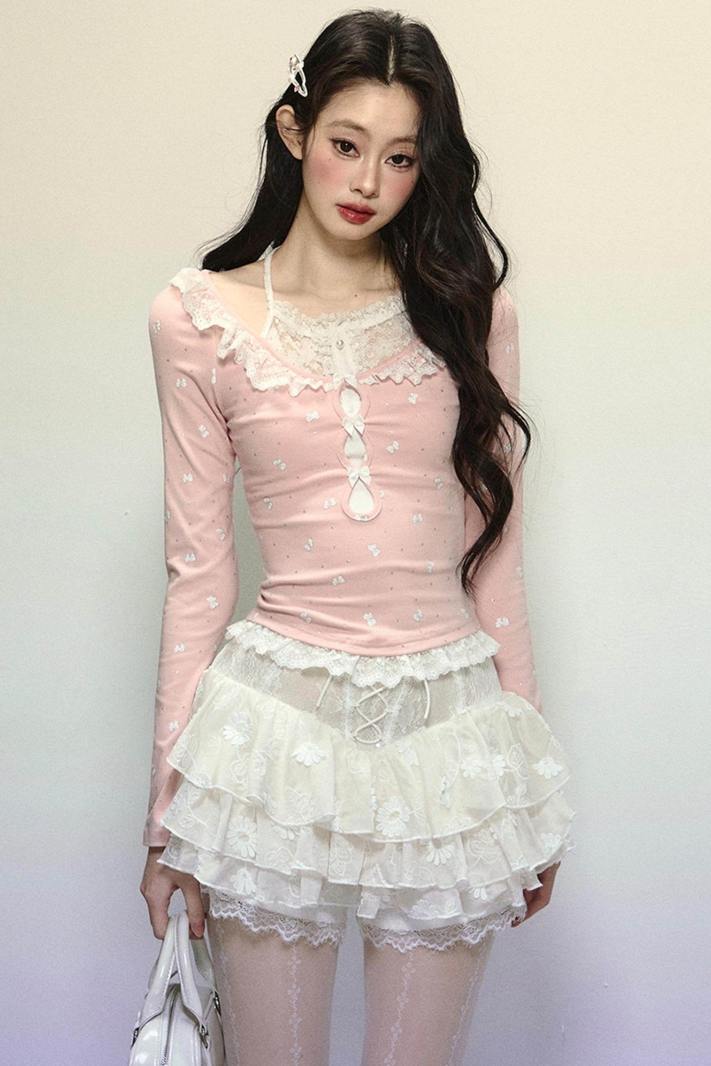 Slim Fit Patchwork Long Sleeve Top - My Store