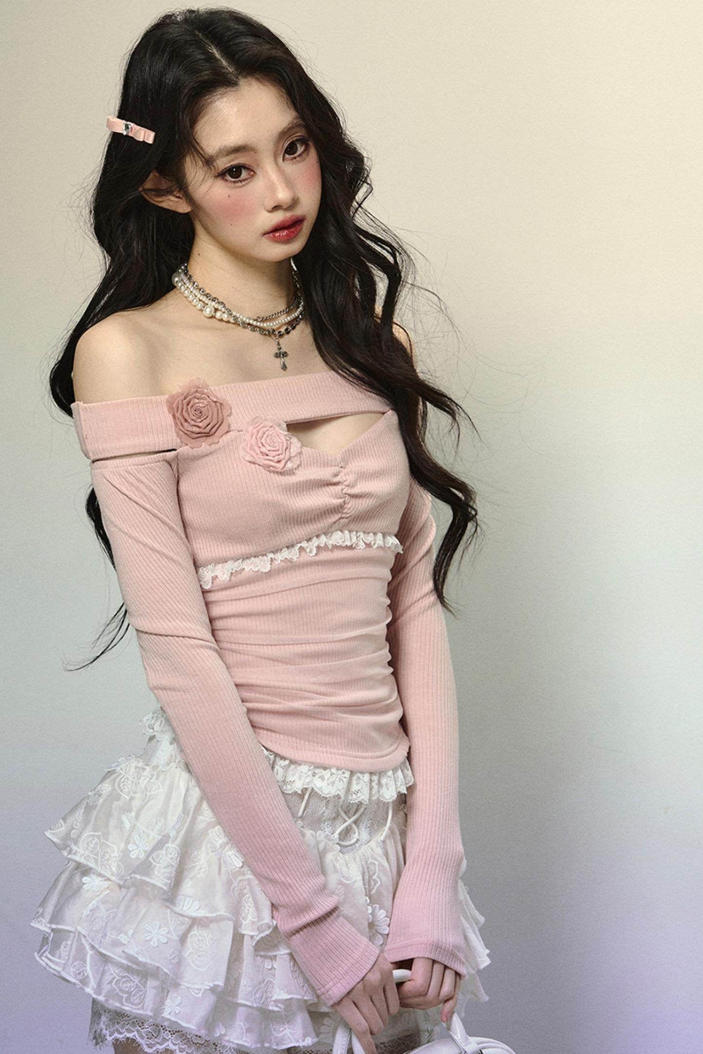 Sultry Lace One-Shoulder Top - My Store