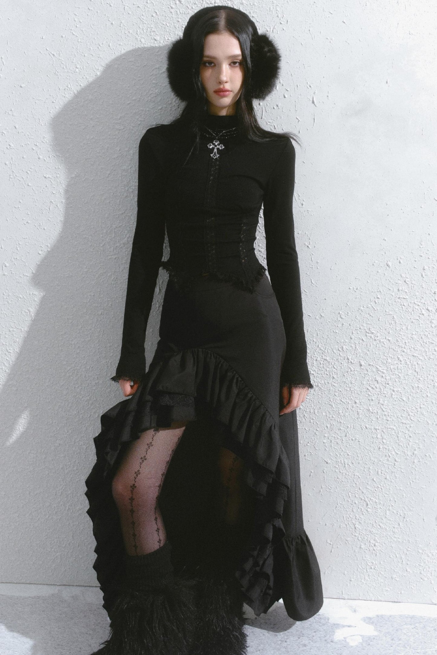 Lace Inner Layer Long Sleeve Top
