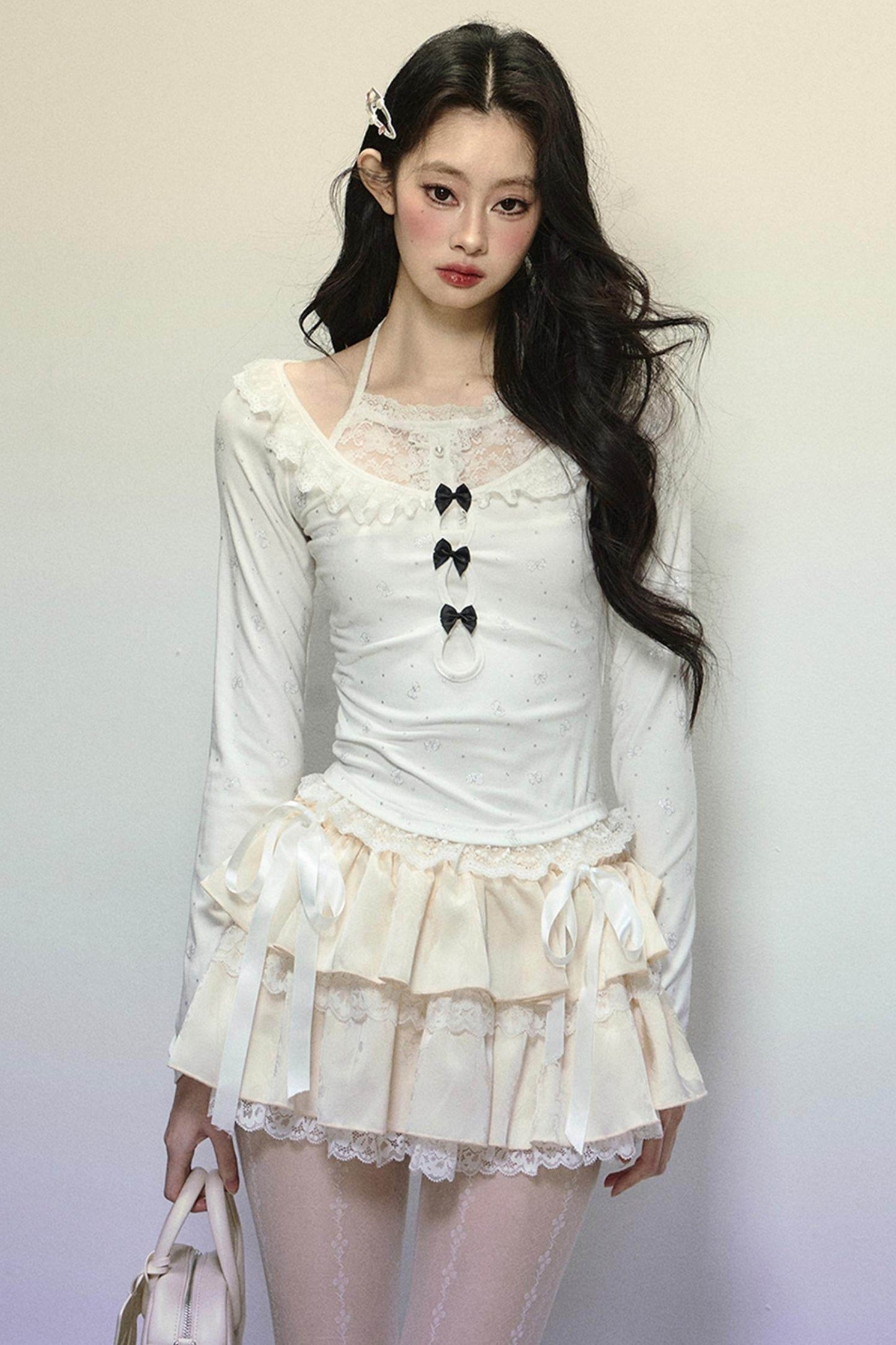 Slim Fit Patchwork Long Sleeve Top - My Store