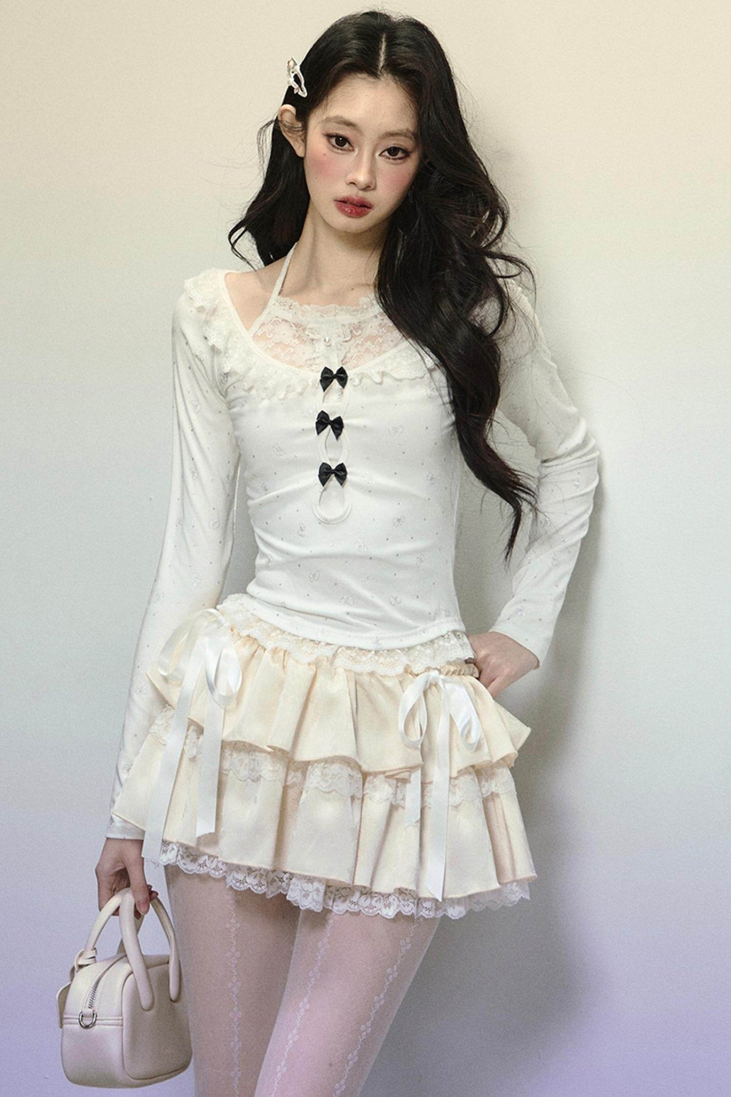Slim Fit Patchwork Long Sleeve Top - My Store
