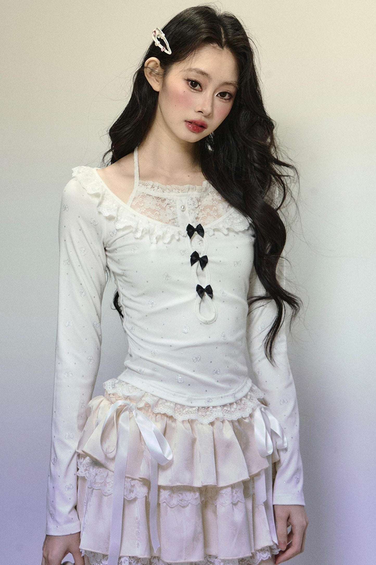 Slim Fit Patchwork Long Sleeve Top - My Store