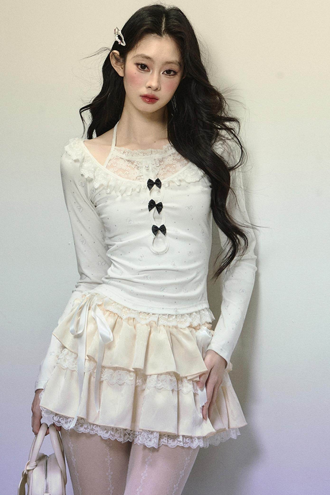Slim Fit Patchwork Long Sleeve Top - My Store