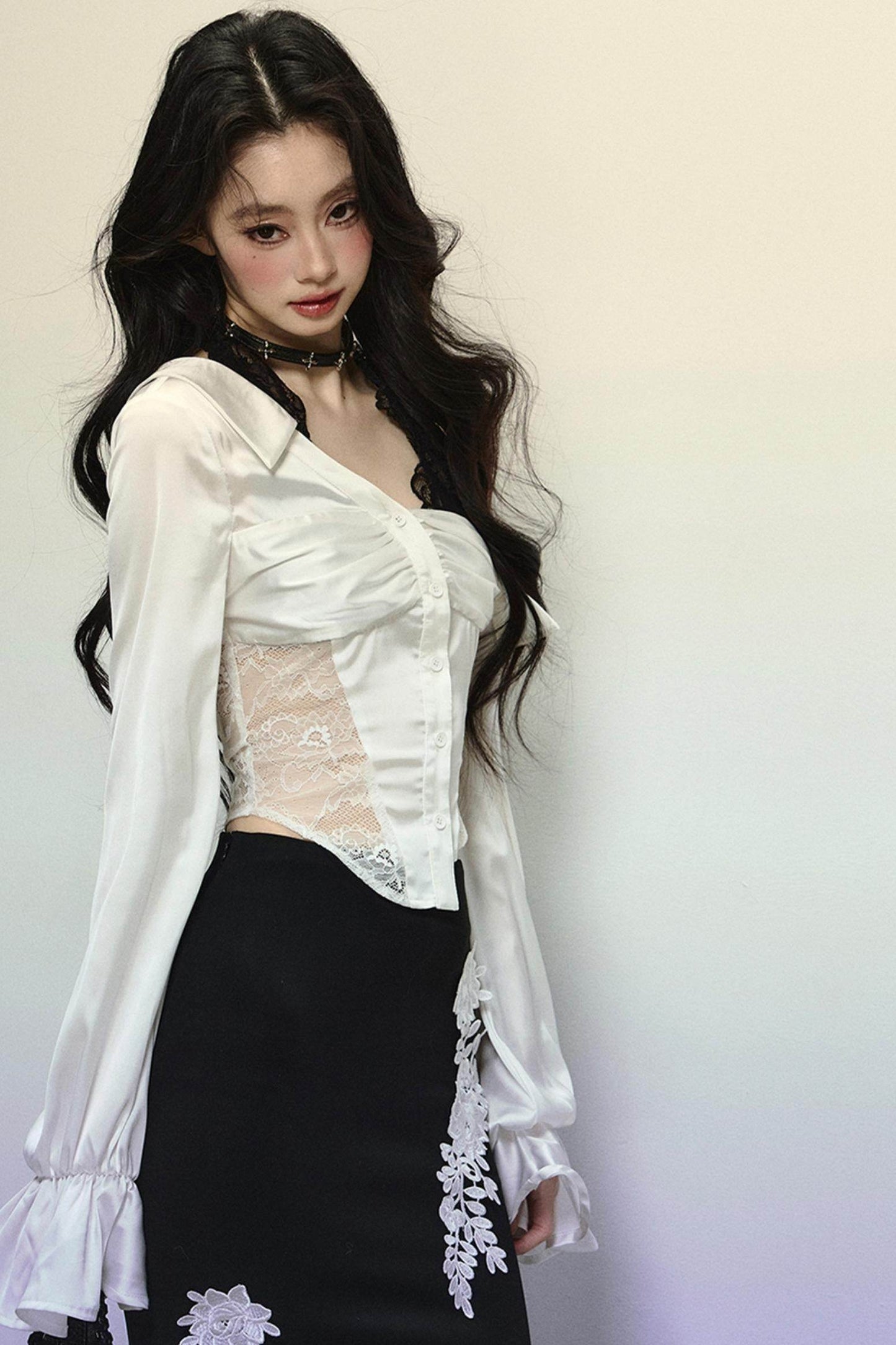 Asymmetrical Shoulder Top & Fishtail Skirt Set-Up - My Store