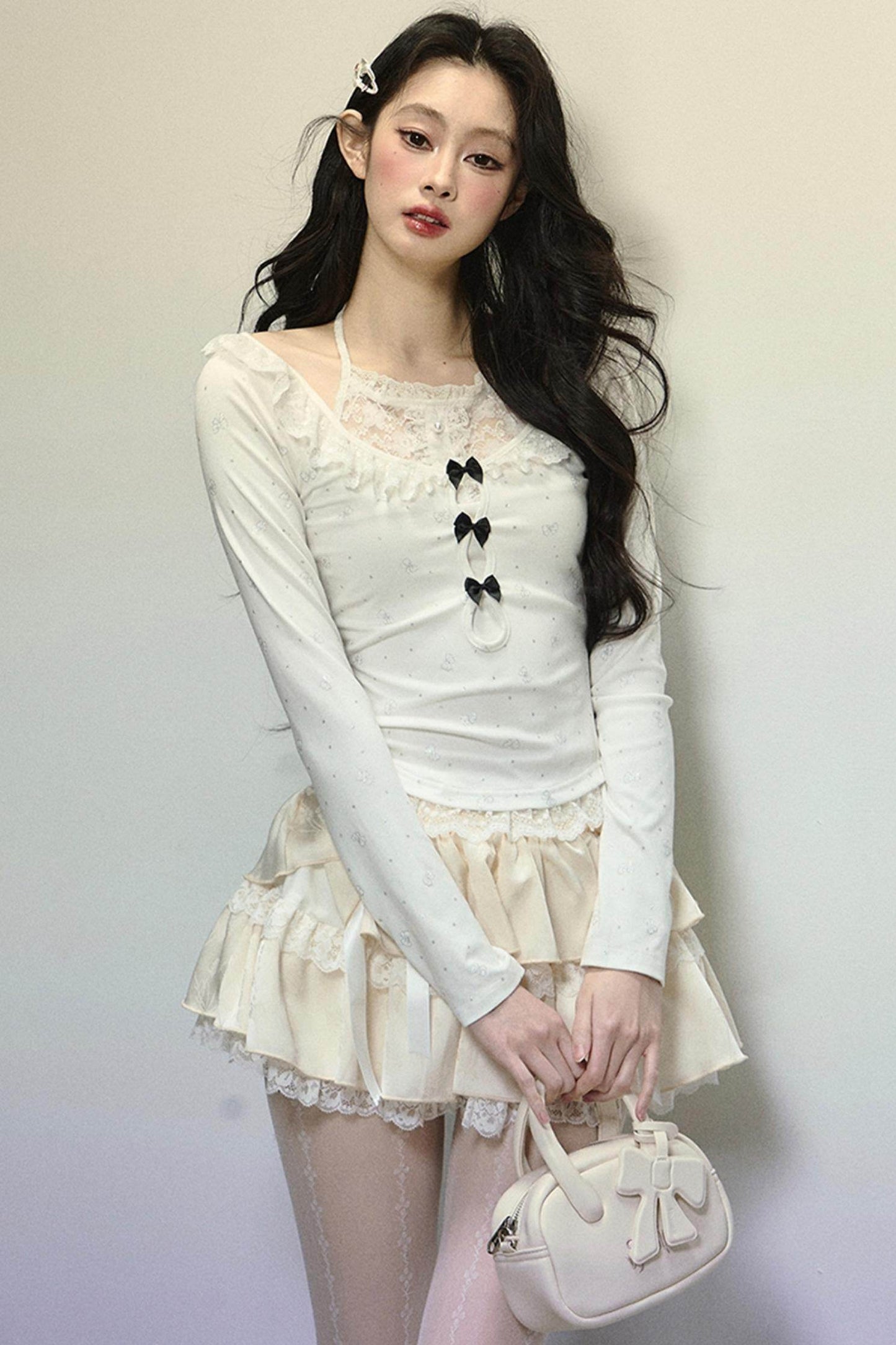 Slim Fit Patchwork Long Sleeve Top - My Store