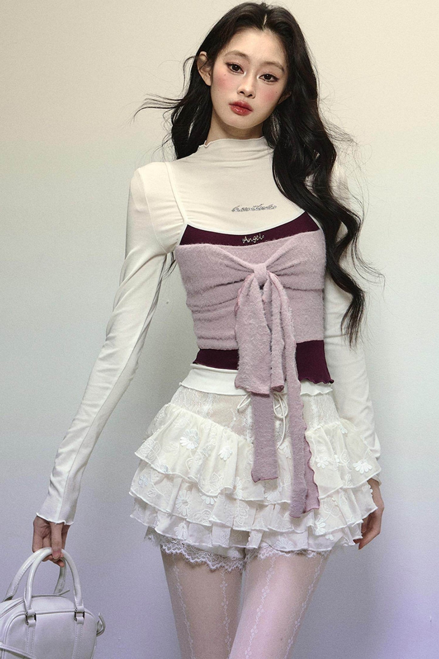 High-Waisted Jacquard Short Skirt - My Store
