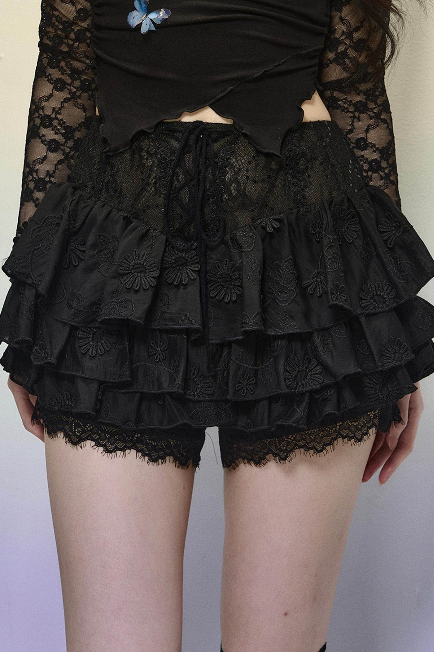 High-Waisted Jacquard Short Skirt - My Store