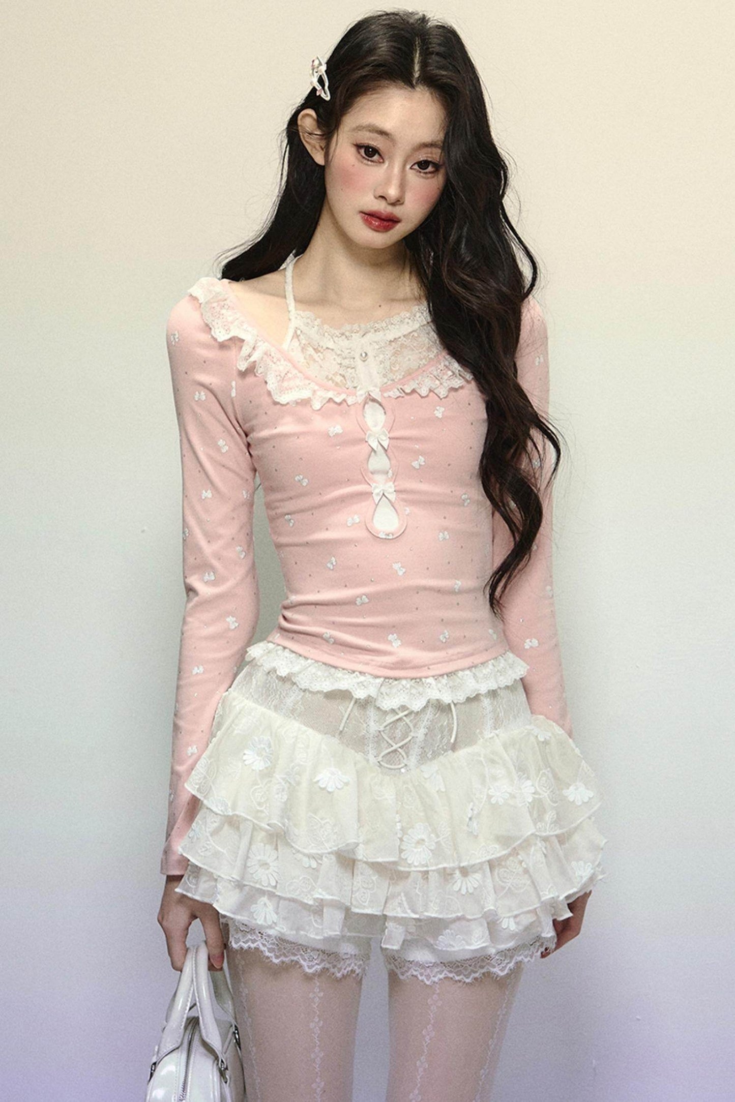 High-Waisted Jacquard Short Skirt - My Store