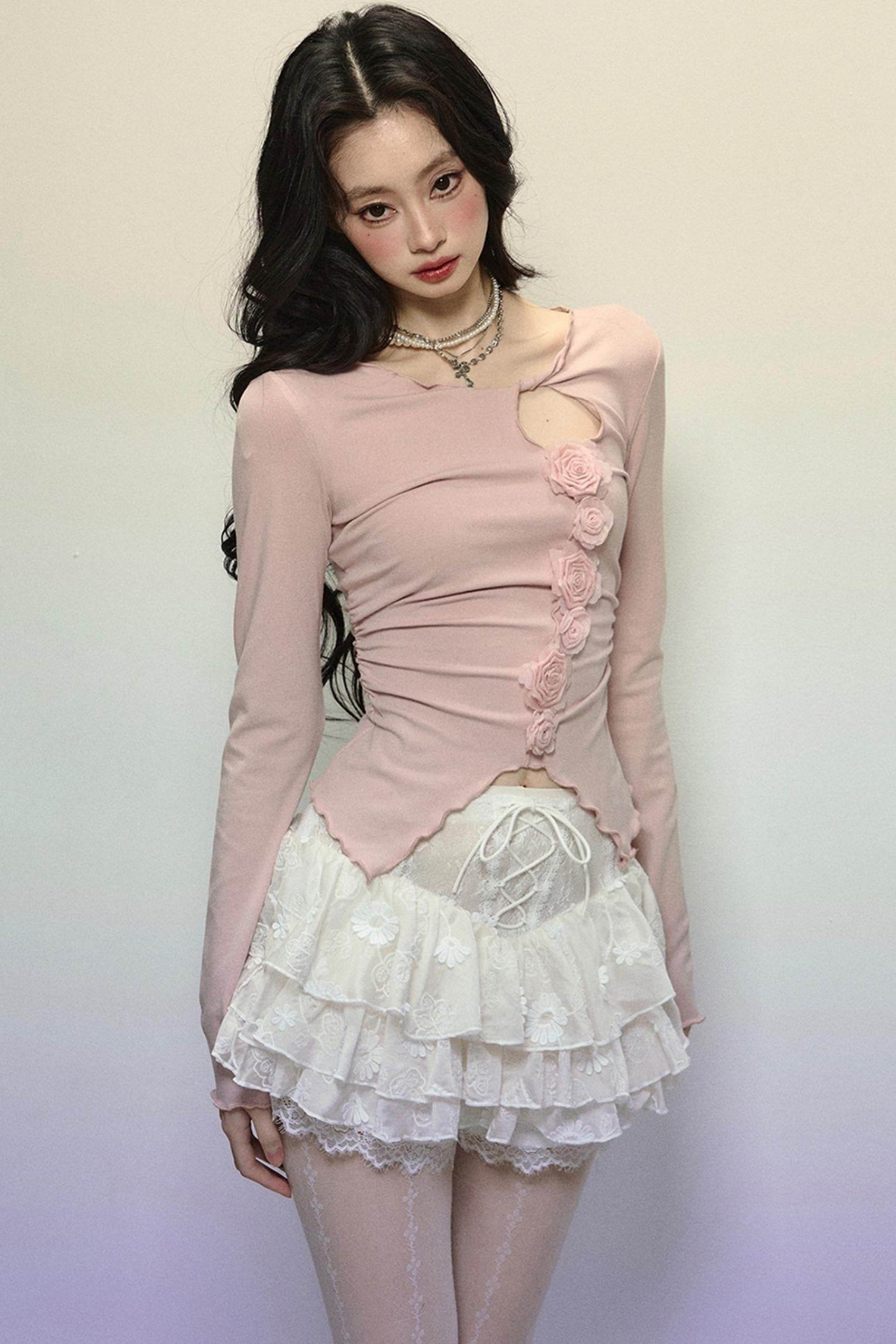 High-Waisted Jacquard Short Skirt - My Store