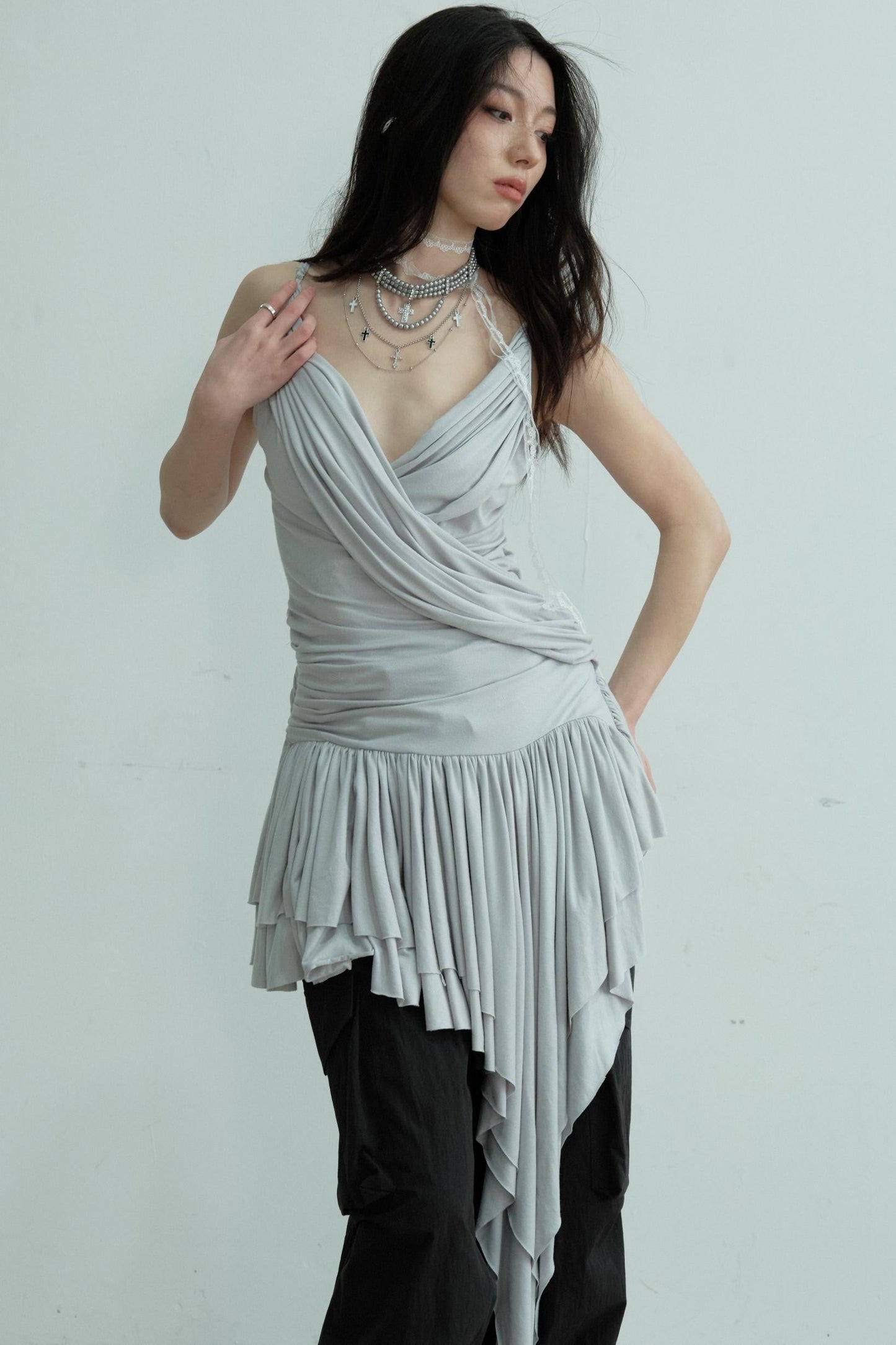 Elegant Pleated Draped Top