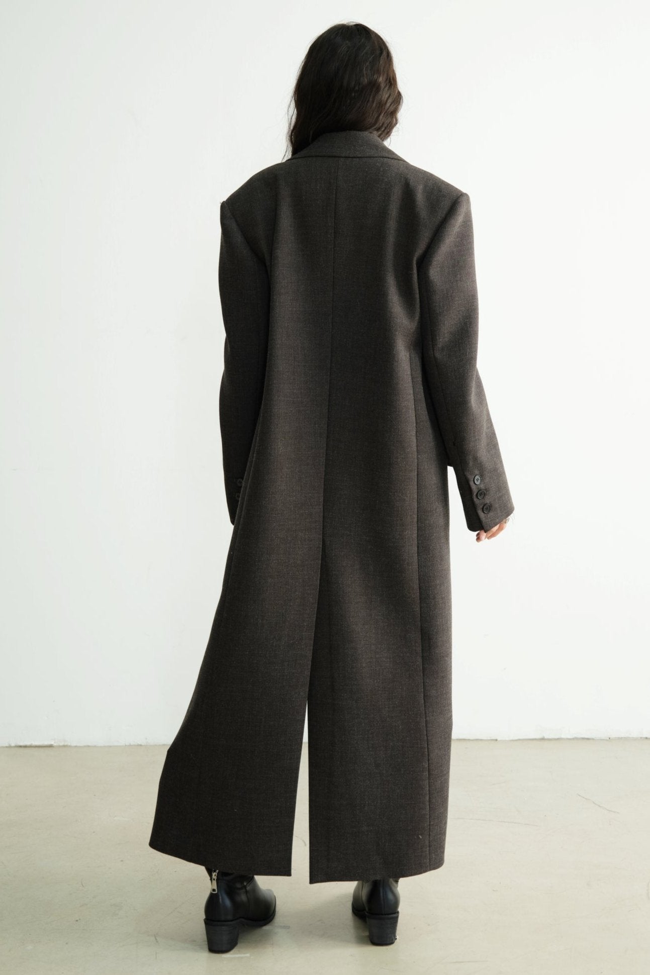 Detachable Fur Collar Long Blazer Jacket