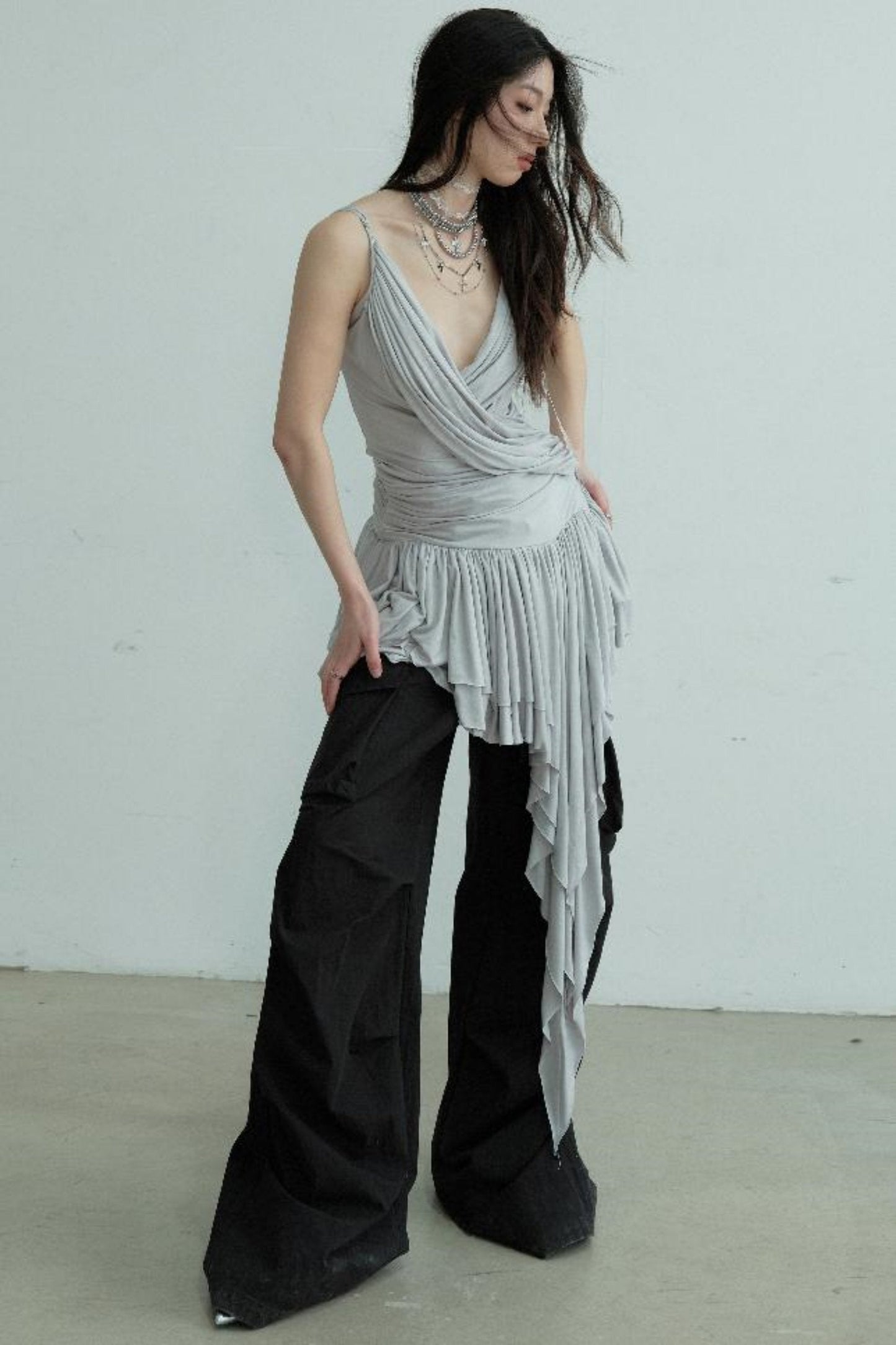 Elegant Pleated Draped Top