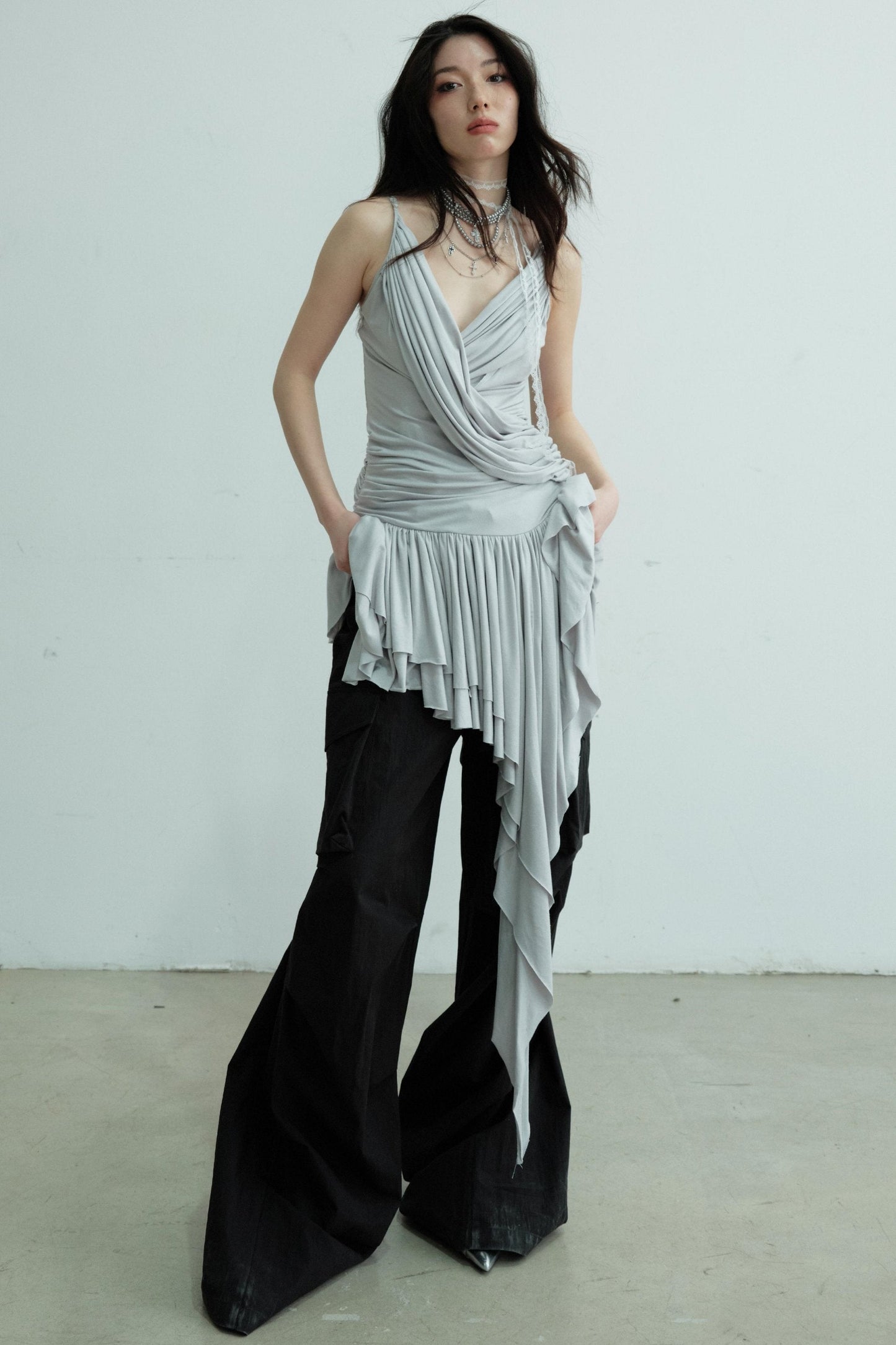 Elegant Pleated Draped Top