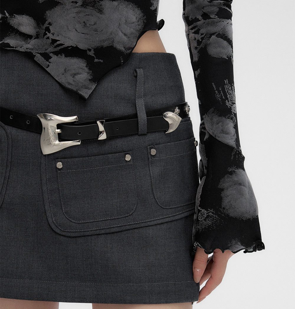 Pocket High Waisted Mini Skirt