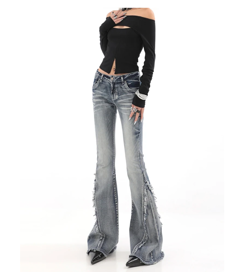 Blue Denim Bell Pants