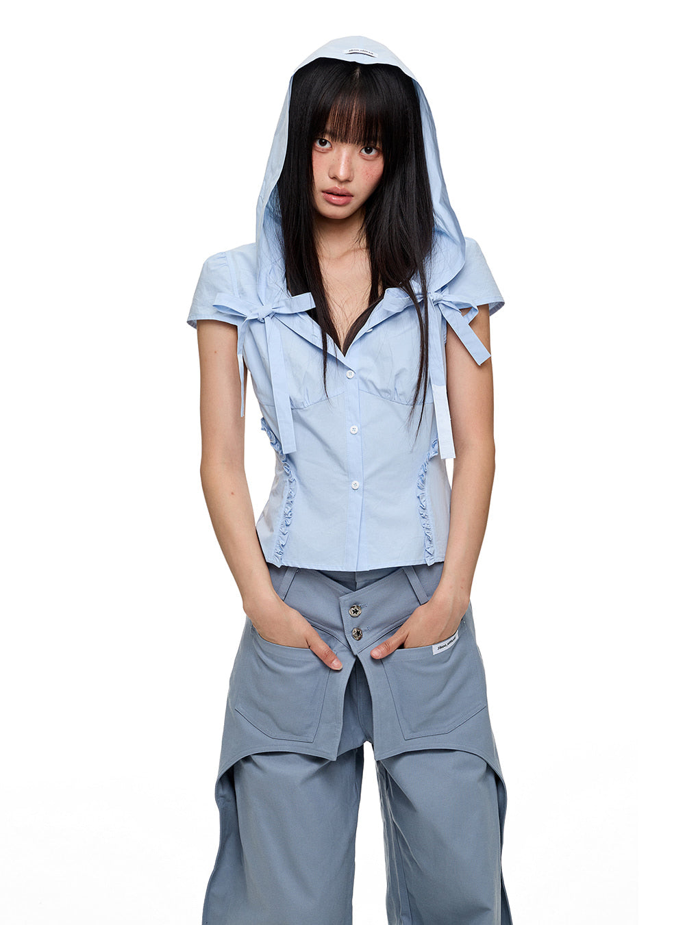 Misty Hooded Poplin Shirt (2color)