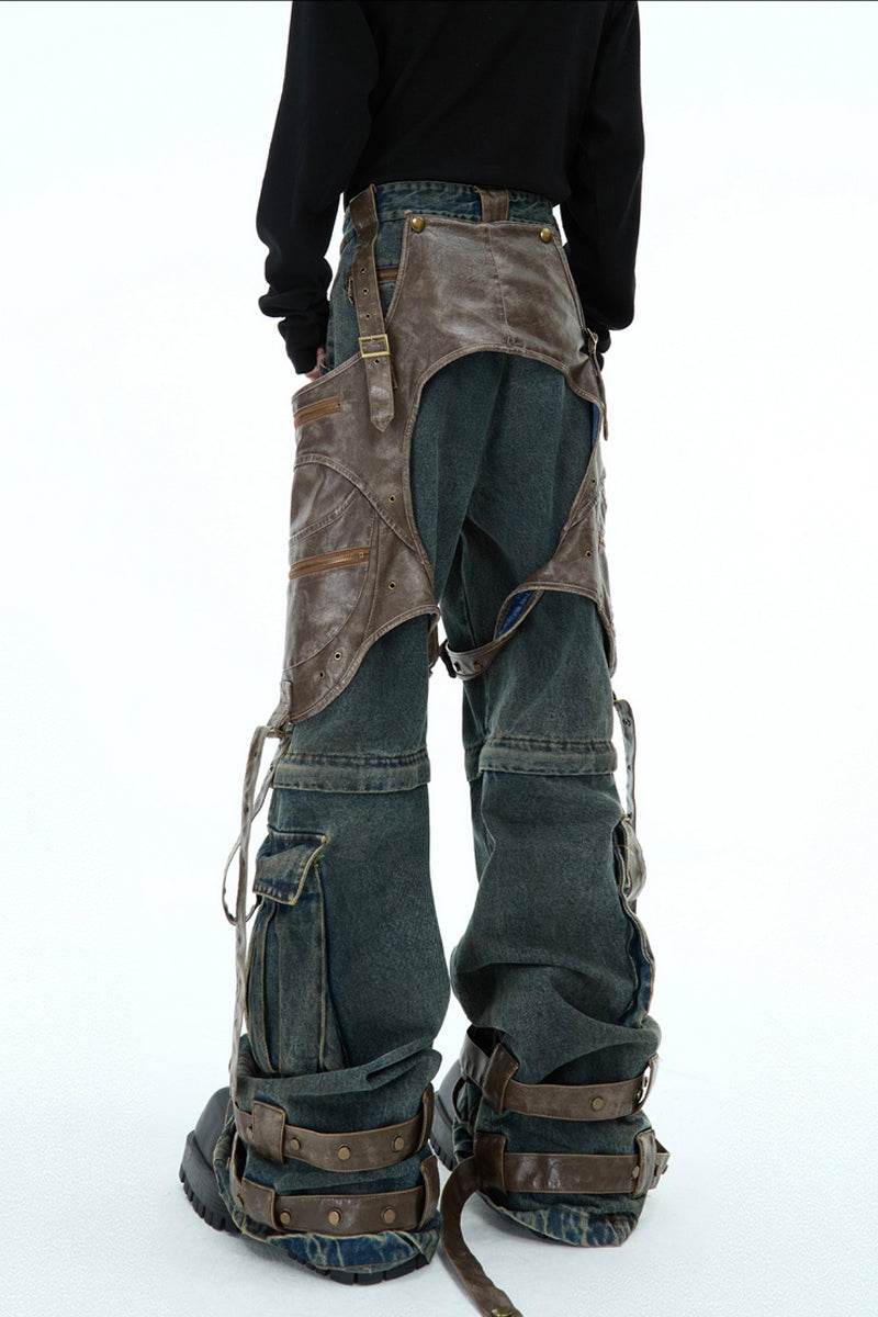 Detachable Patchwork Vintage Jeans - My Store
