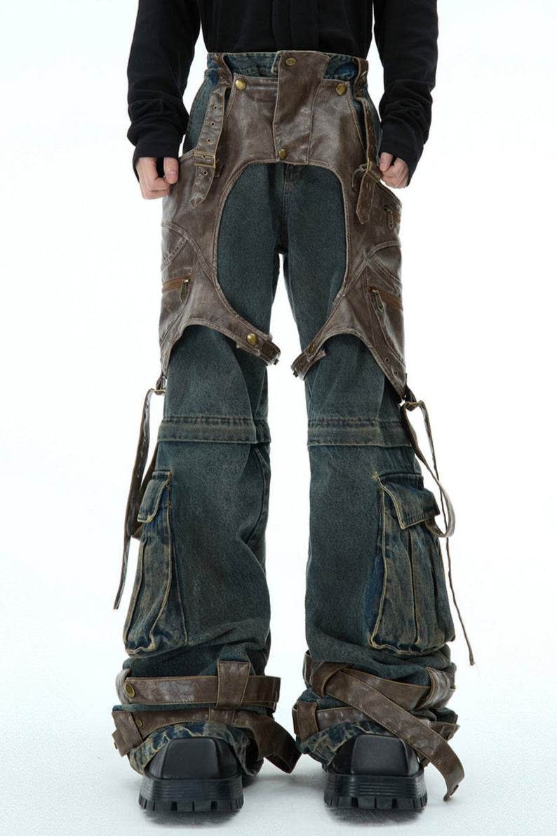 Detachable Patchwork Vintage Jeans - My Store