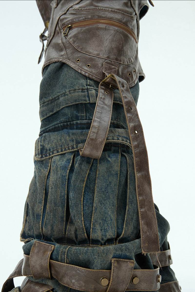 Detachable Patchwork Vintage Jeans - My Store