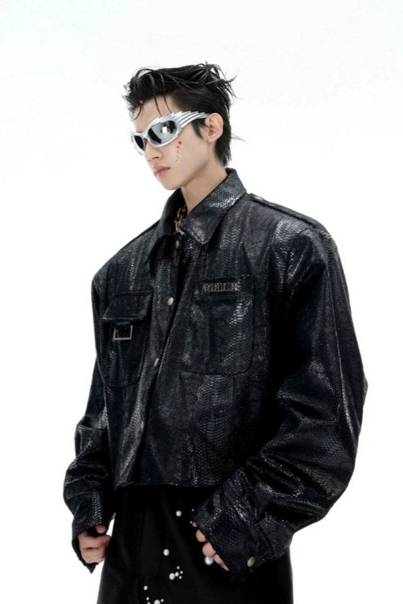 Snake Pattern Glossy Jacket - My Store
