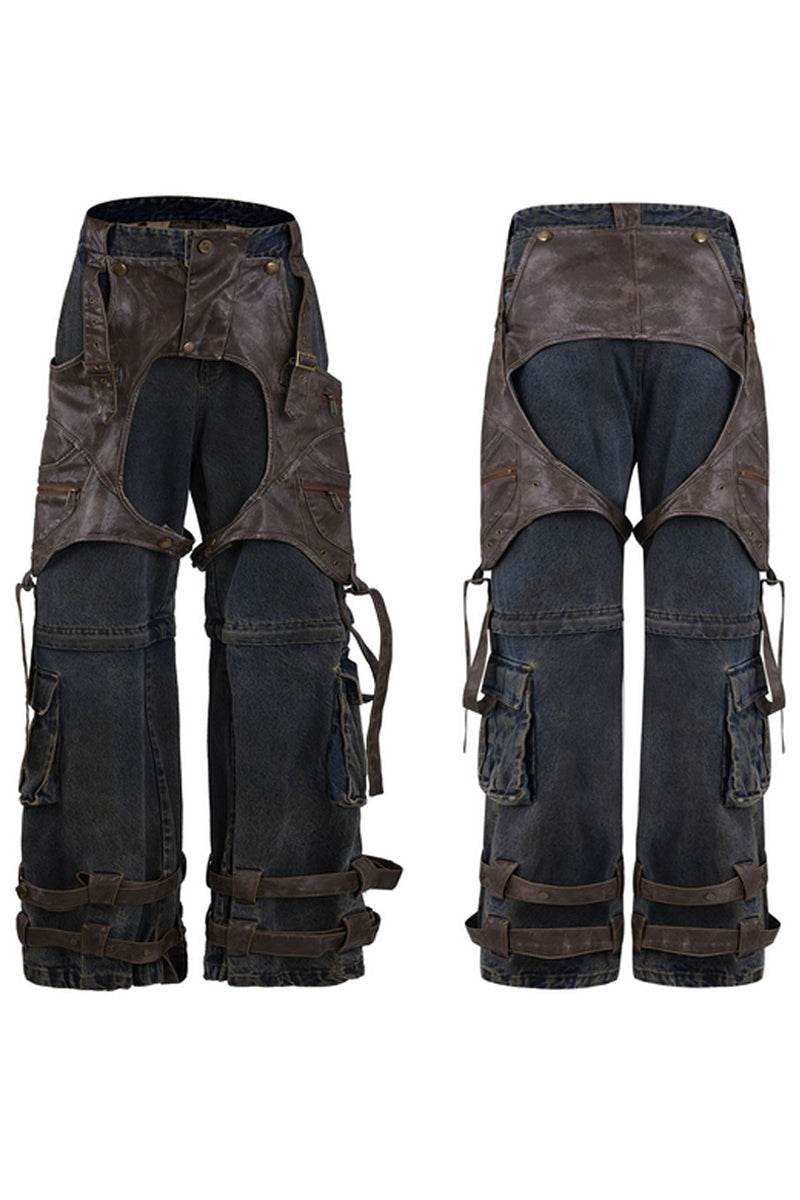 Detachable Patchwork Vintage Jeans - My Store