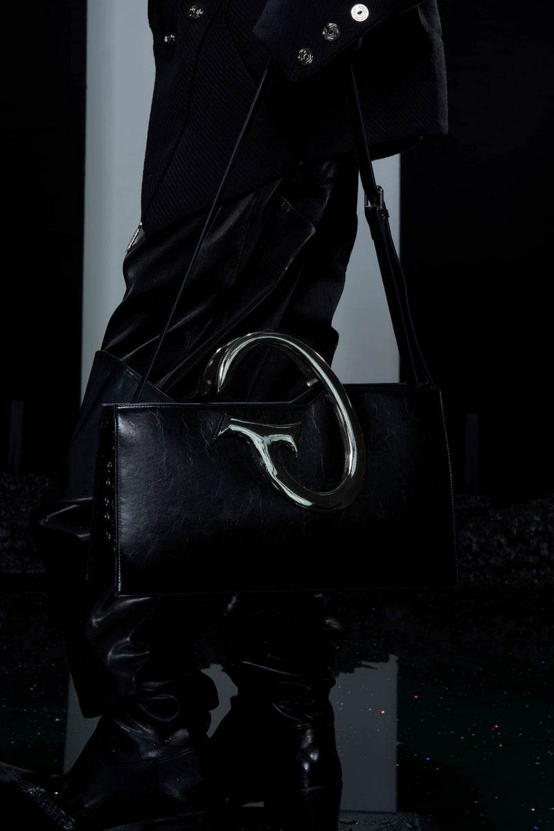 Asymmetric Metal Handle Chain Shoulder Bag - My Store