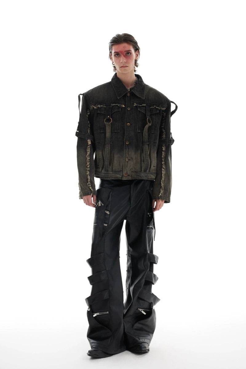 Distressed Gradient Denim Jacket - My Store