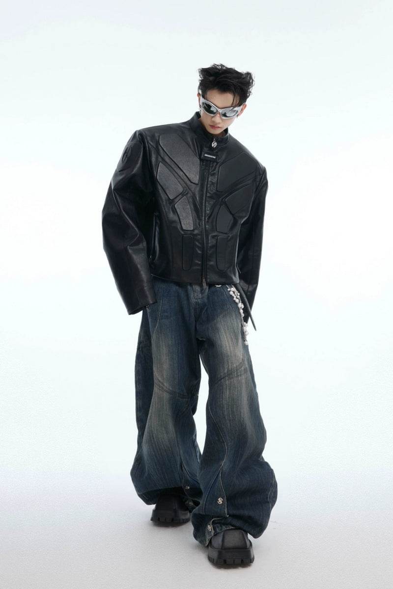 3D Embossed Biker Jacket - My Store