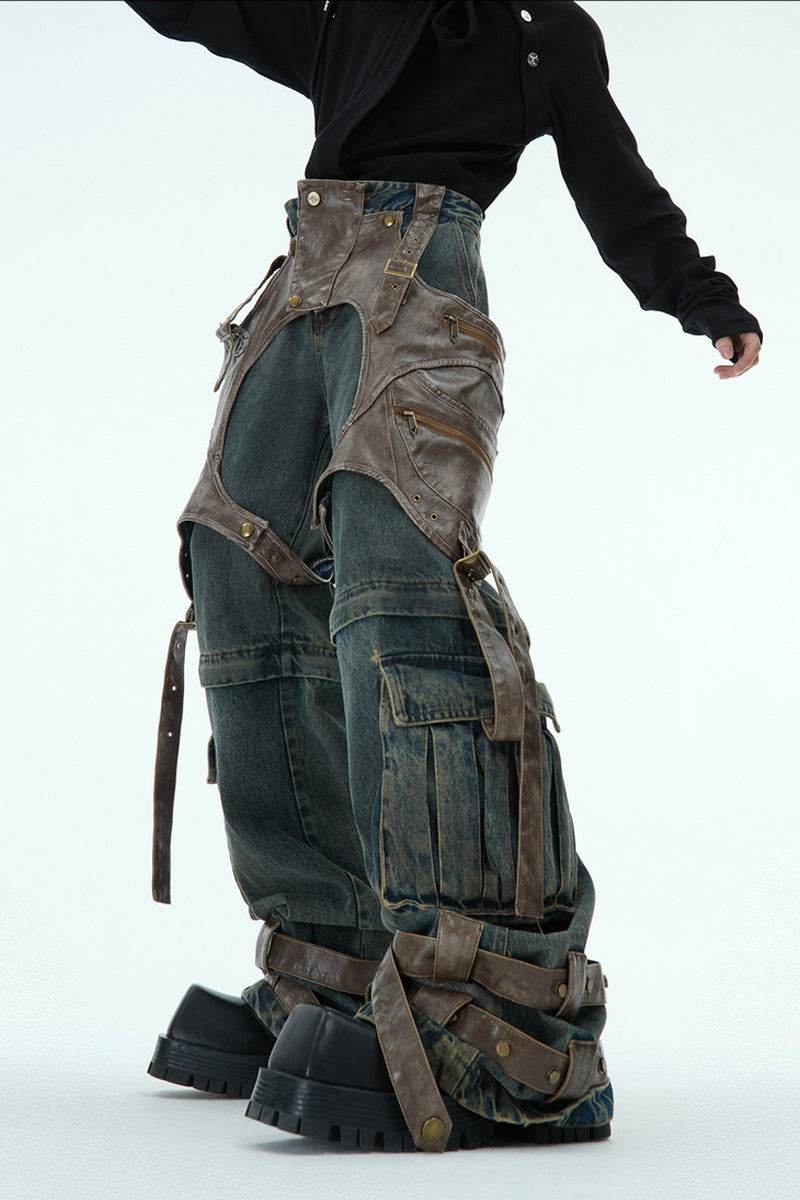 Detachable Patchwork Vintage Jeans - My Store